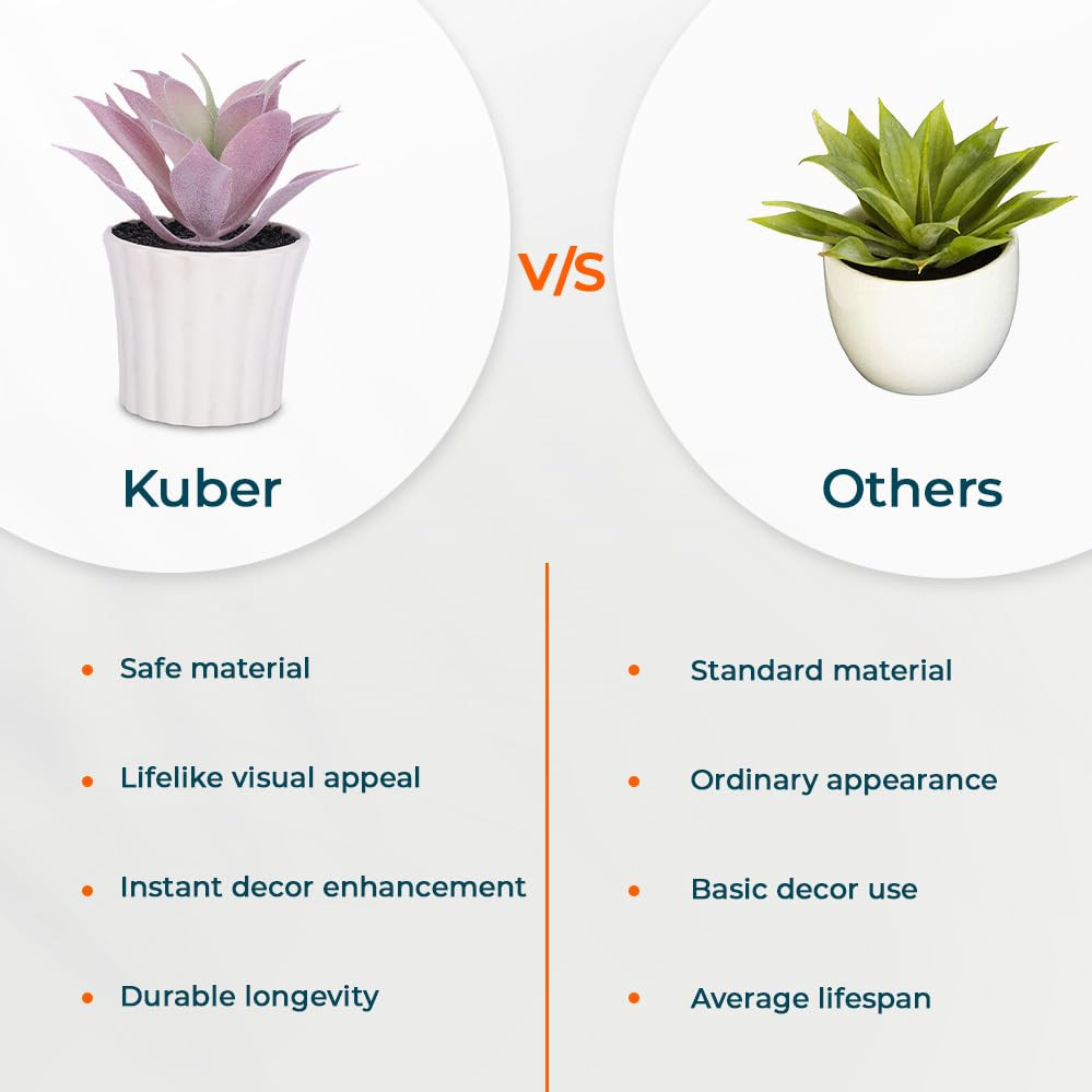 Kuber Industries Artificial Plants for Home DÃ©cor|Natural Looking Indoor Fake Plants with Pot|Artificial Flowers for Decoration (Lavender)
