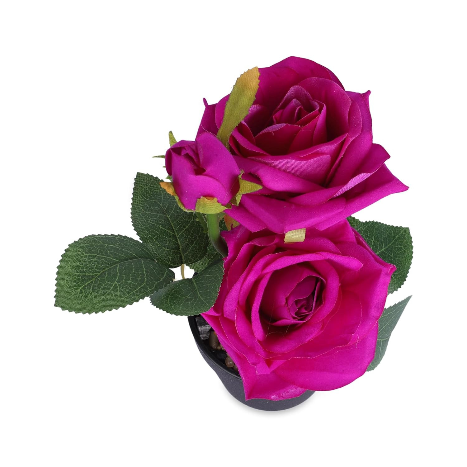Kuber Industries Artificial Plants for Home DÃ©cor|Natural Looking Indoor Fake Plants with Pot|Artificial Flowers for Decoration (Pink)