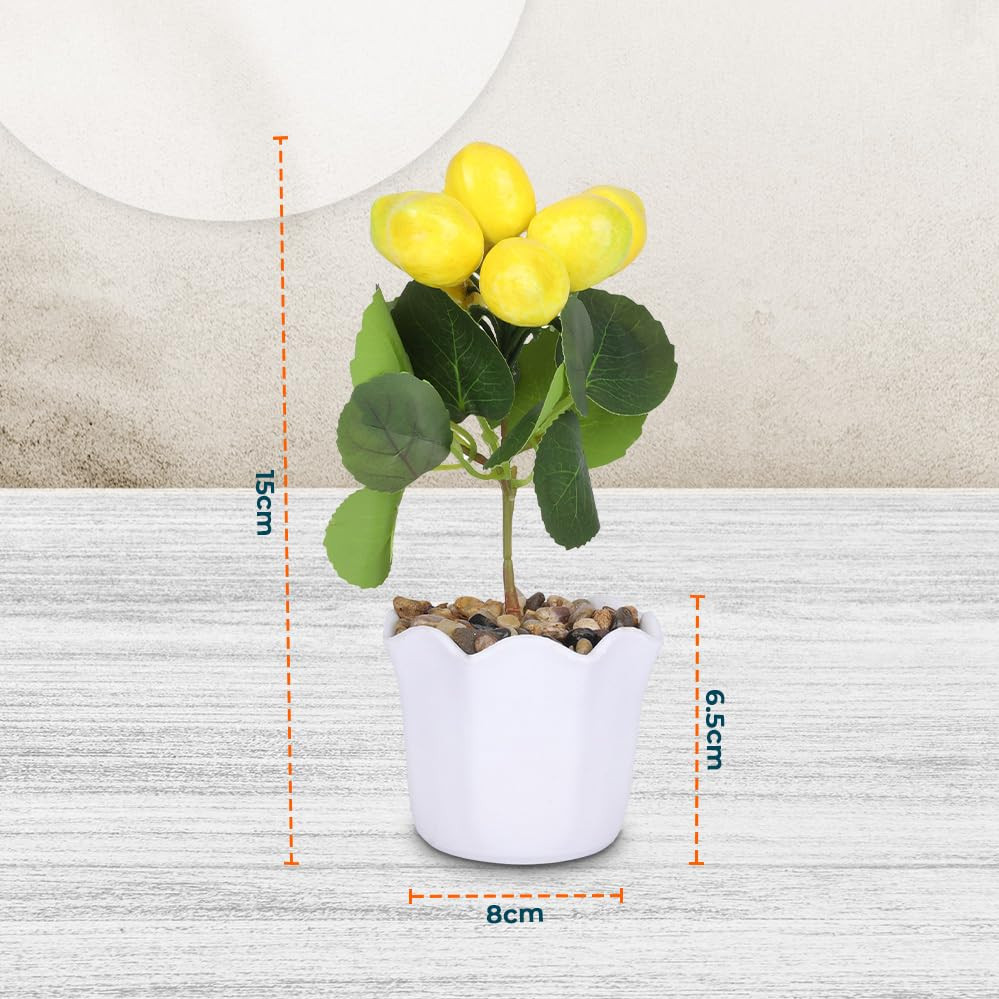 Kuber Industries Artificial Plants for Home DÃ©cor|Natural Looking Indoor Fake Plants with Pot|Artificial Flowers for Decoration (Yellow)
