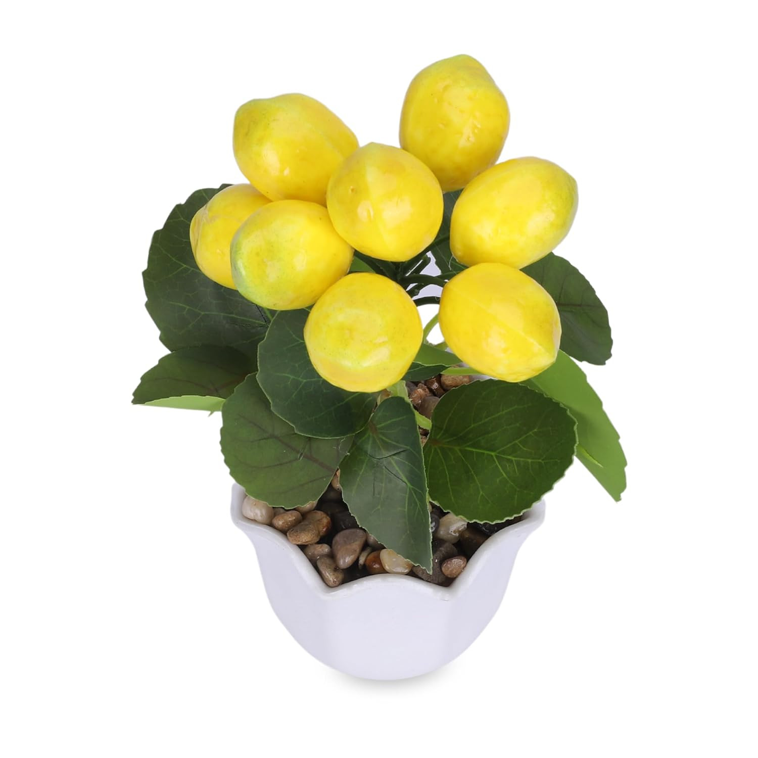 Kuber Industries Artificial Plants for Home DÃ©cor|Natural Looking Indoor Fake Plants with Pot|Artificial Flowers for Decoration (Yellow)