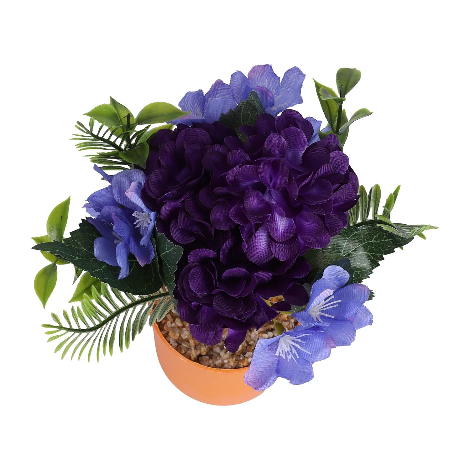 Kuber Industries Artificial Plants for Home DÃ©cor|Natural Looking Indoor Fake Plants with Pot|Artificial Flowers for Decoration (Purple)