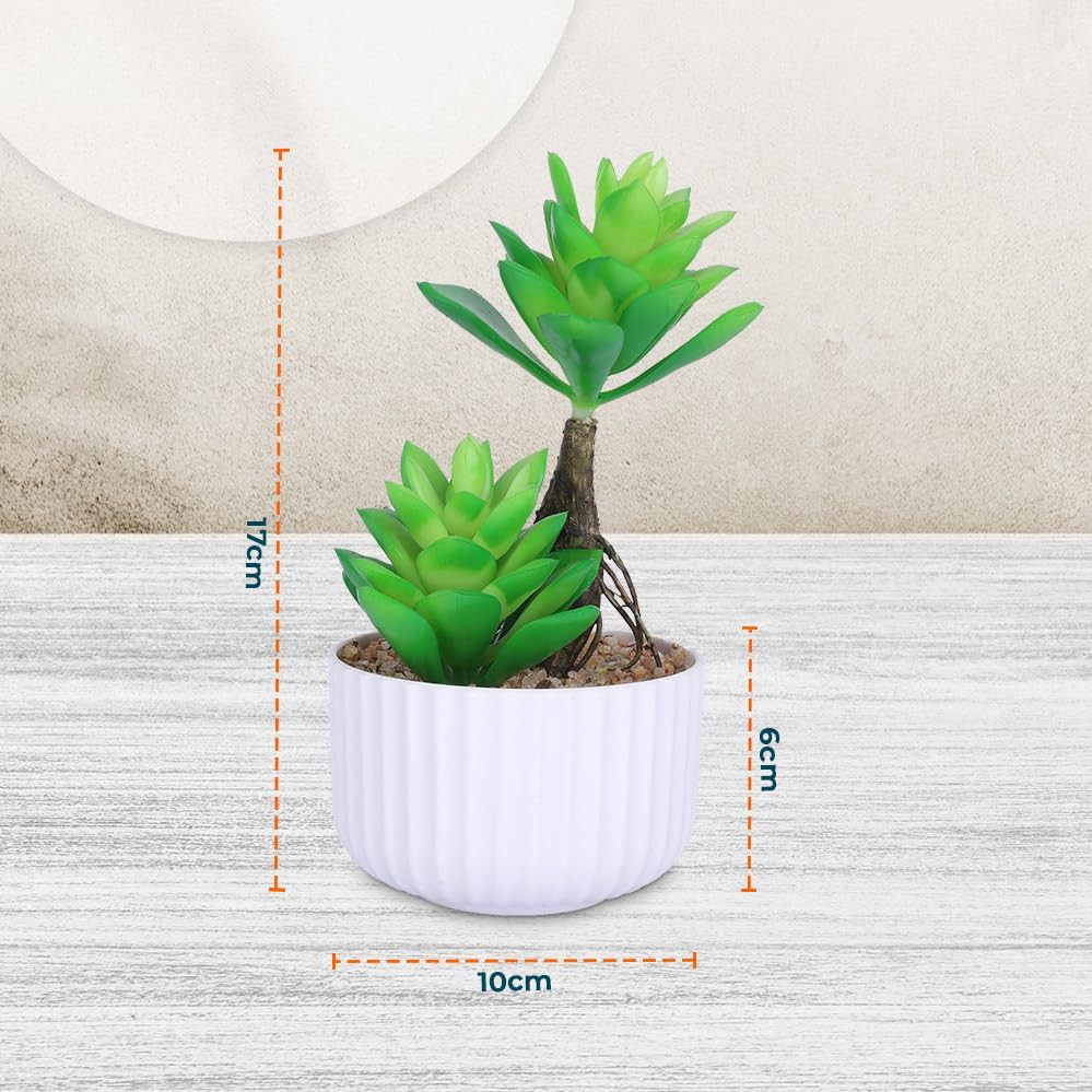 Kuber Industries Artificial Plants for Home DÃ©cor|Natural Looking Indoor Fake Plants with Pot|Artificial Flowers for Decoration (Green)