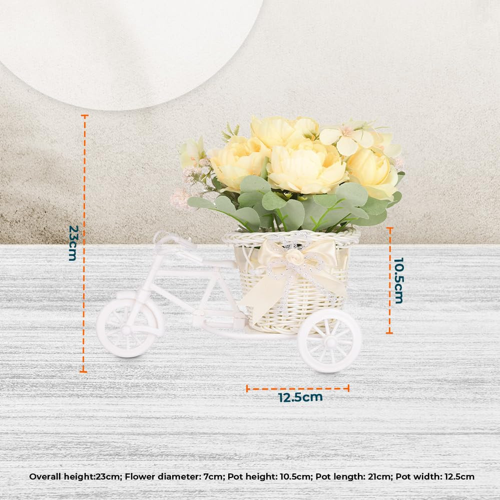 Kuber Industries Artificial Plants for Home DÃ©cor|Natural Looking Indoor Fake Plants with Pot|Artificial Flowers for Decoration (Yellow)
