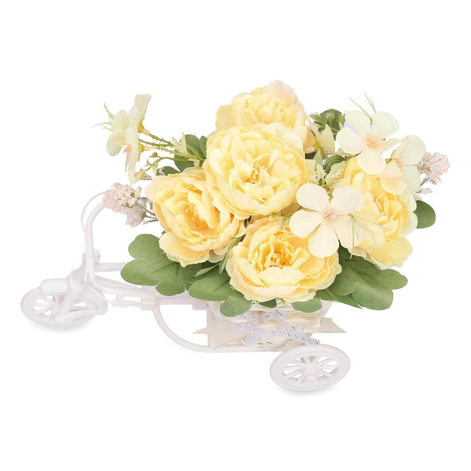 Kuber Industries Artificial Plants for Home DÃ©cor|Natural Looking Indoor Fake Plants with Pot|Artificial Flowers for Decoration (Yellow)