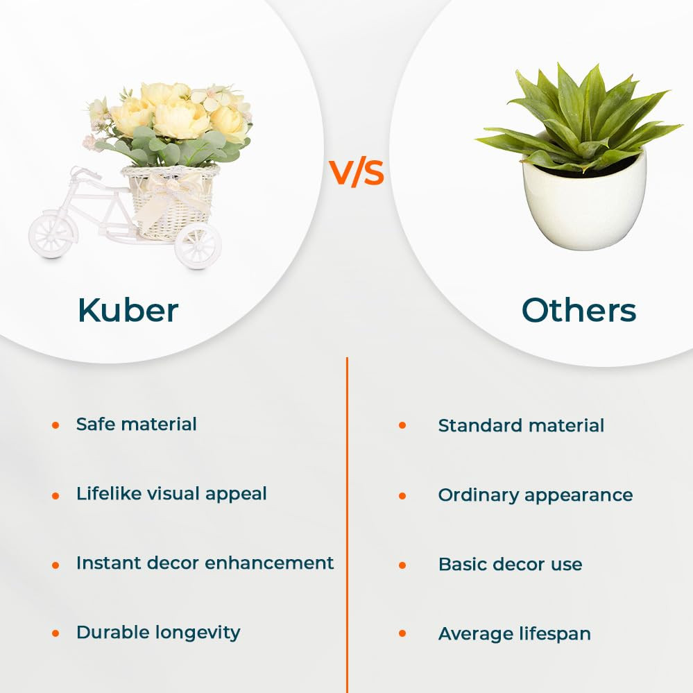 Kuber Industries Artificial Plants for Home DÃ©cor|Natural Looking Indoor Fake Plants with Pot|Artificial Flowers for Decoration (Yellow)