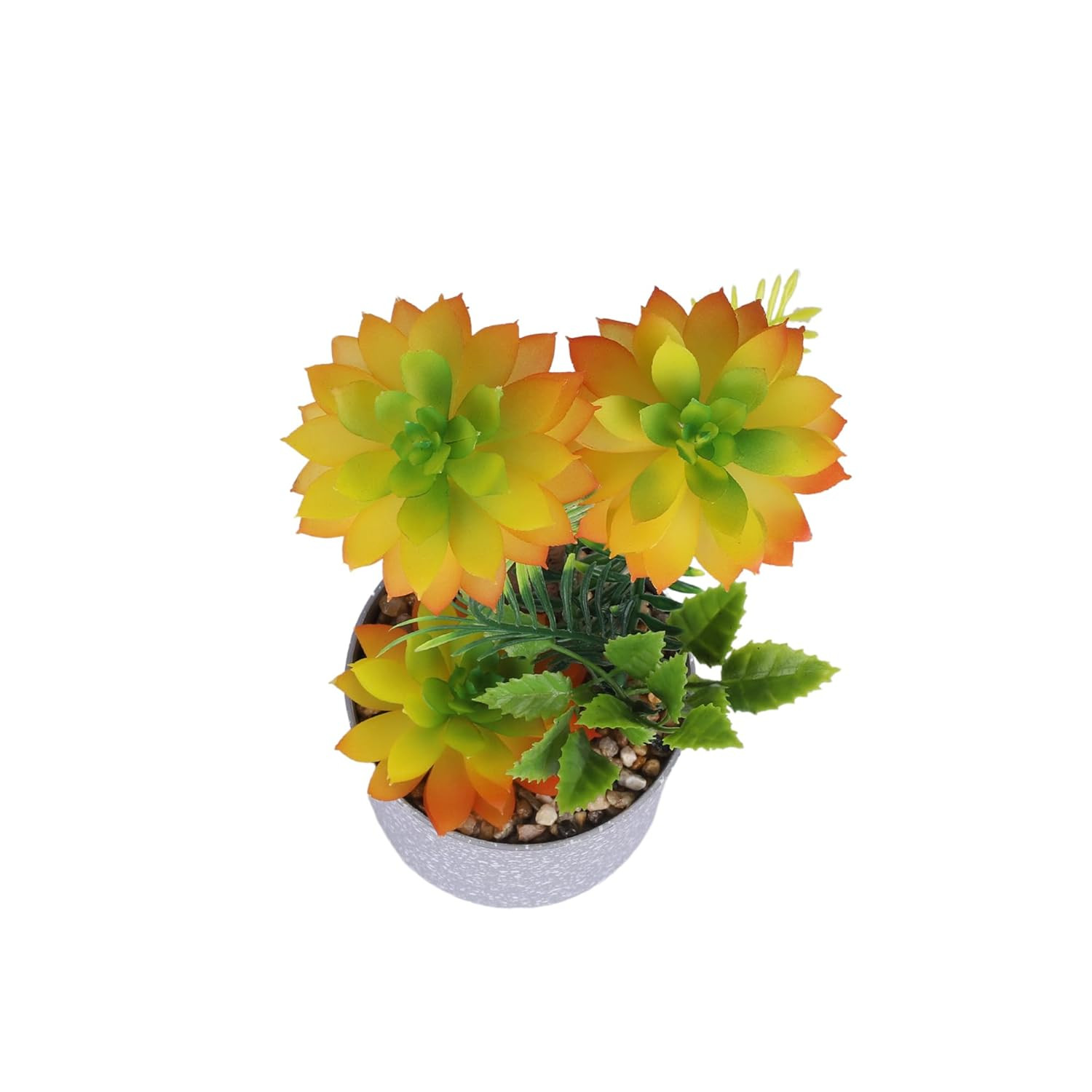 Kuber Industries Artificial Plants for Home DÃ©cor|Natural Looking Indoor Fake Plants with Pot|Artificial Flowers for Decoration (Yellow)