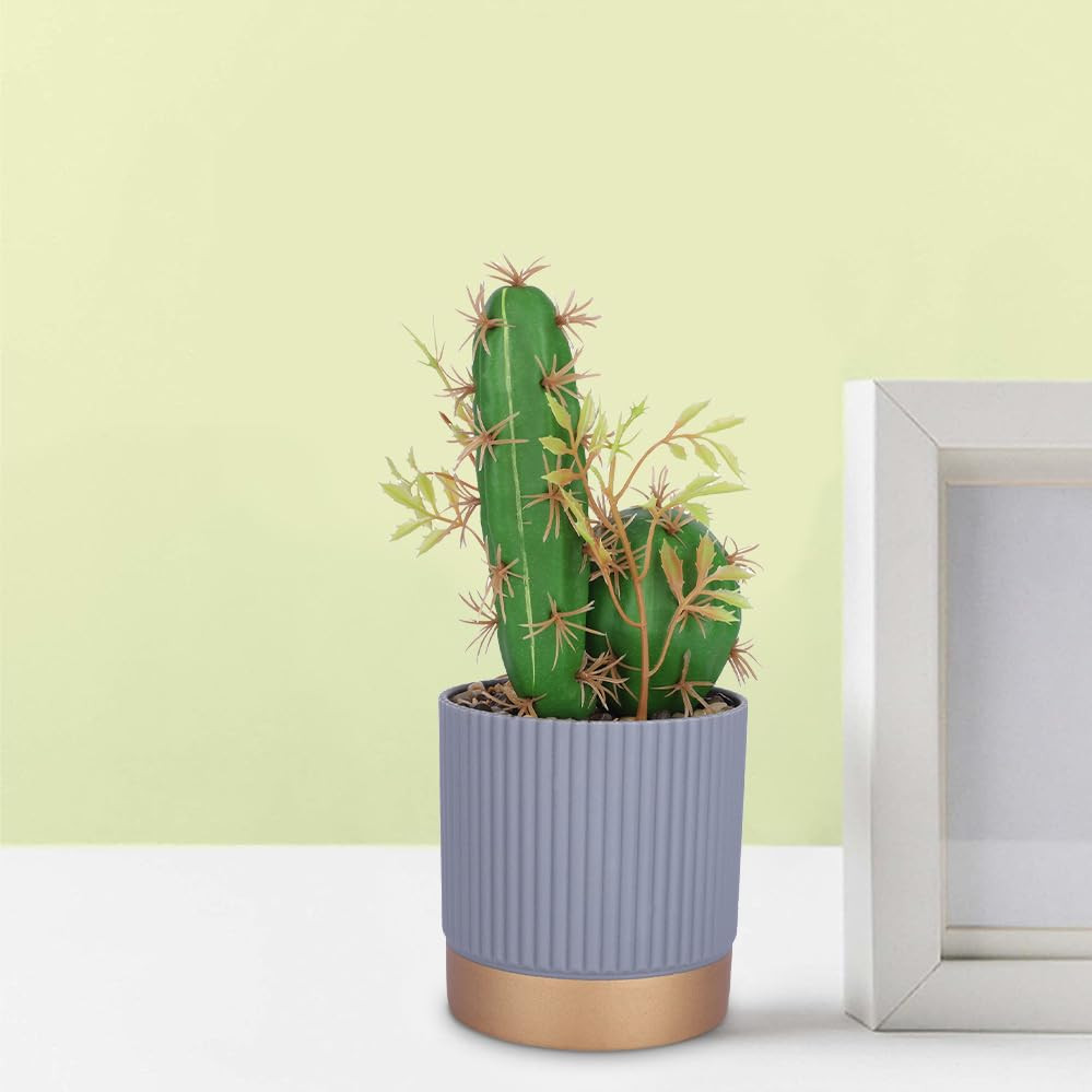 Kuber Industries Artificial Plants for Home DÃ©cor|Natural Looking Indoor Fake Plants with Pot|Artificial Flowers for Decoration (Green)