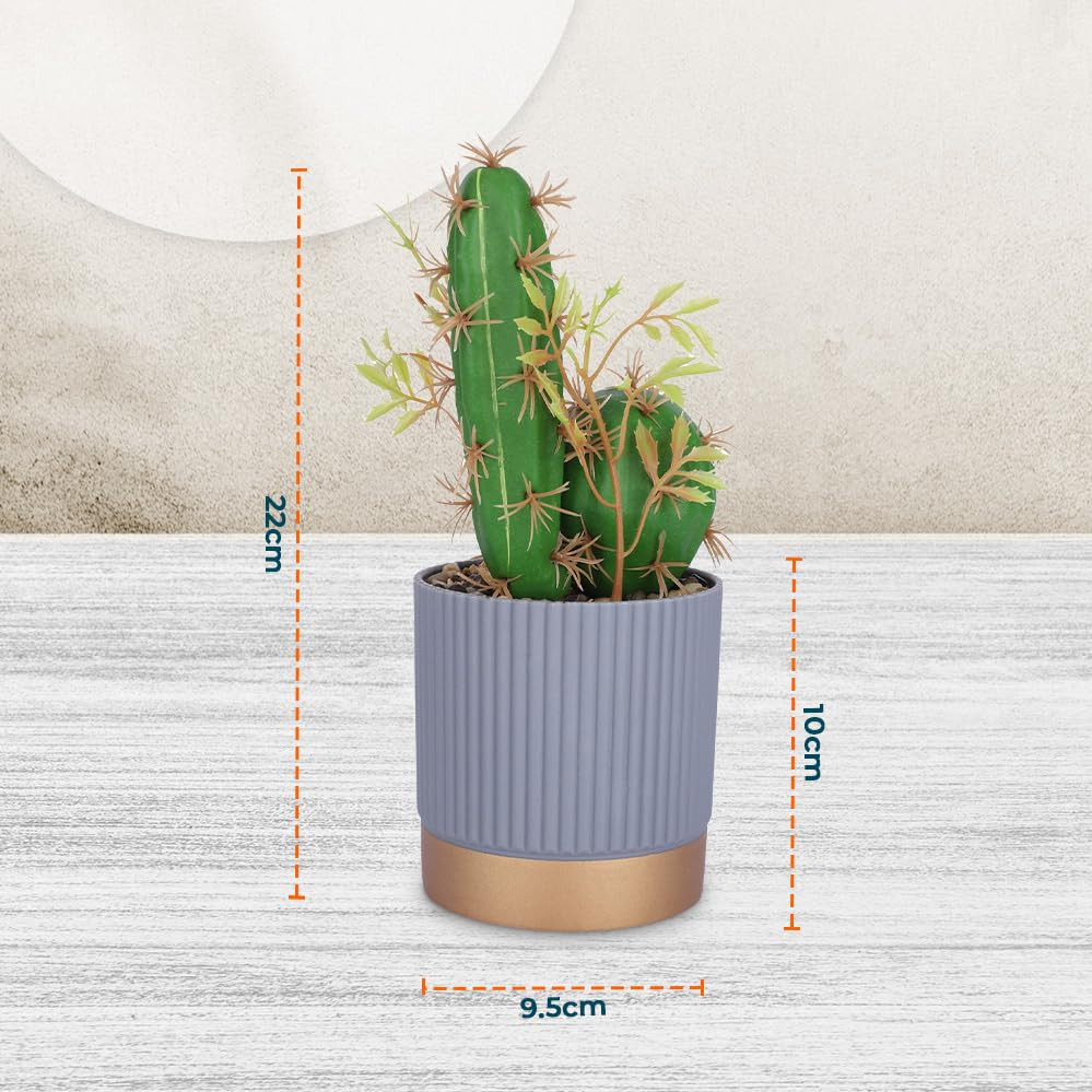 Kuber Industries Artificial Plants for Home DÃ©cor|Natural Looking Indoor Fake Plants with Pot|Artificial Flowers for Decoration (Green)