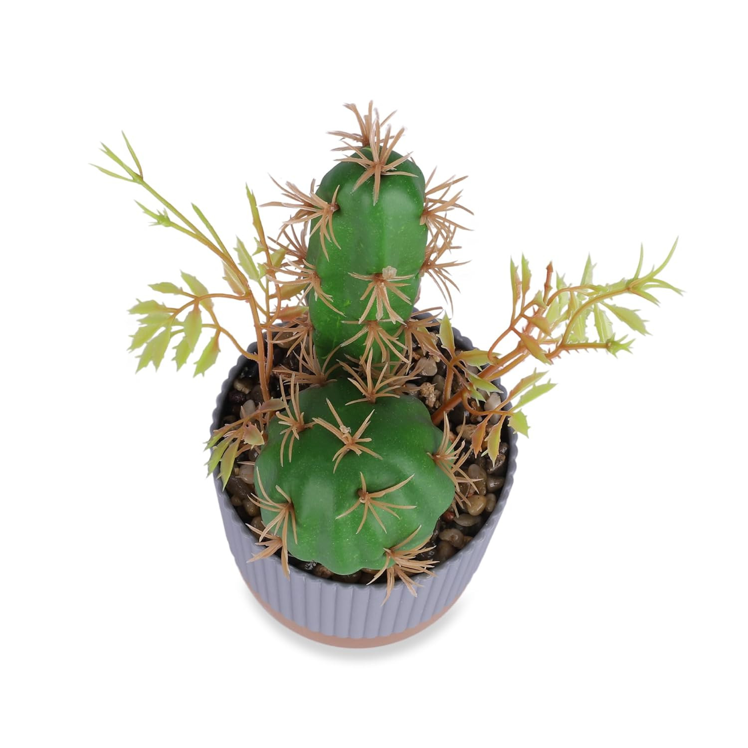Kuber Industries Artificial Plants for Home DÃ©cor|Natural Looking Indoor Fake Plants with Pot|Artificial Flowers for Decoration (Green)