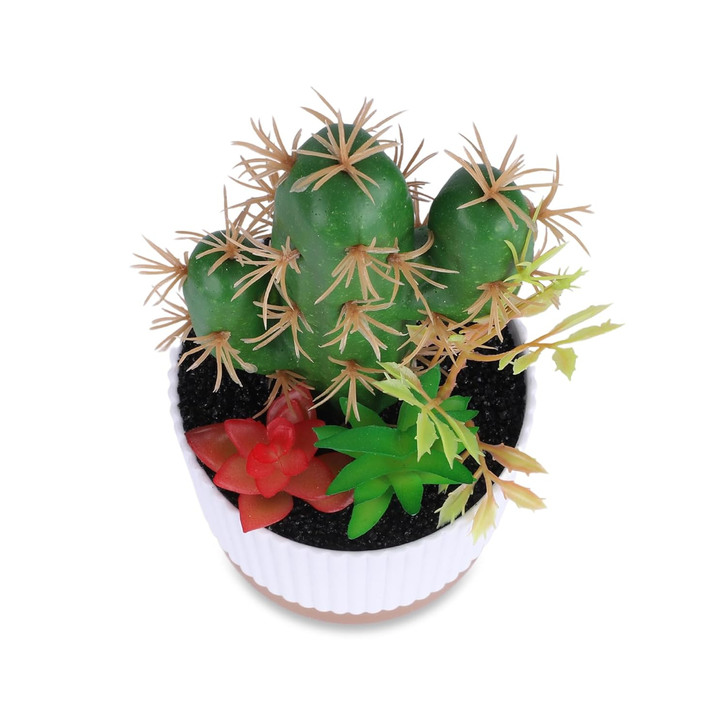Kuber Industries Artificial Plants for Home DÃ©cor|Natural Looking Indoor Fake Plants with Pot|Artificial Flowers for Decoration (Green)