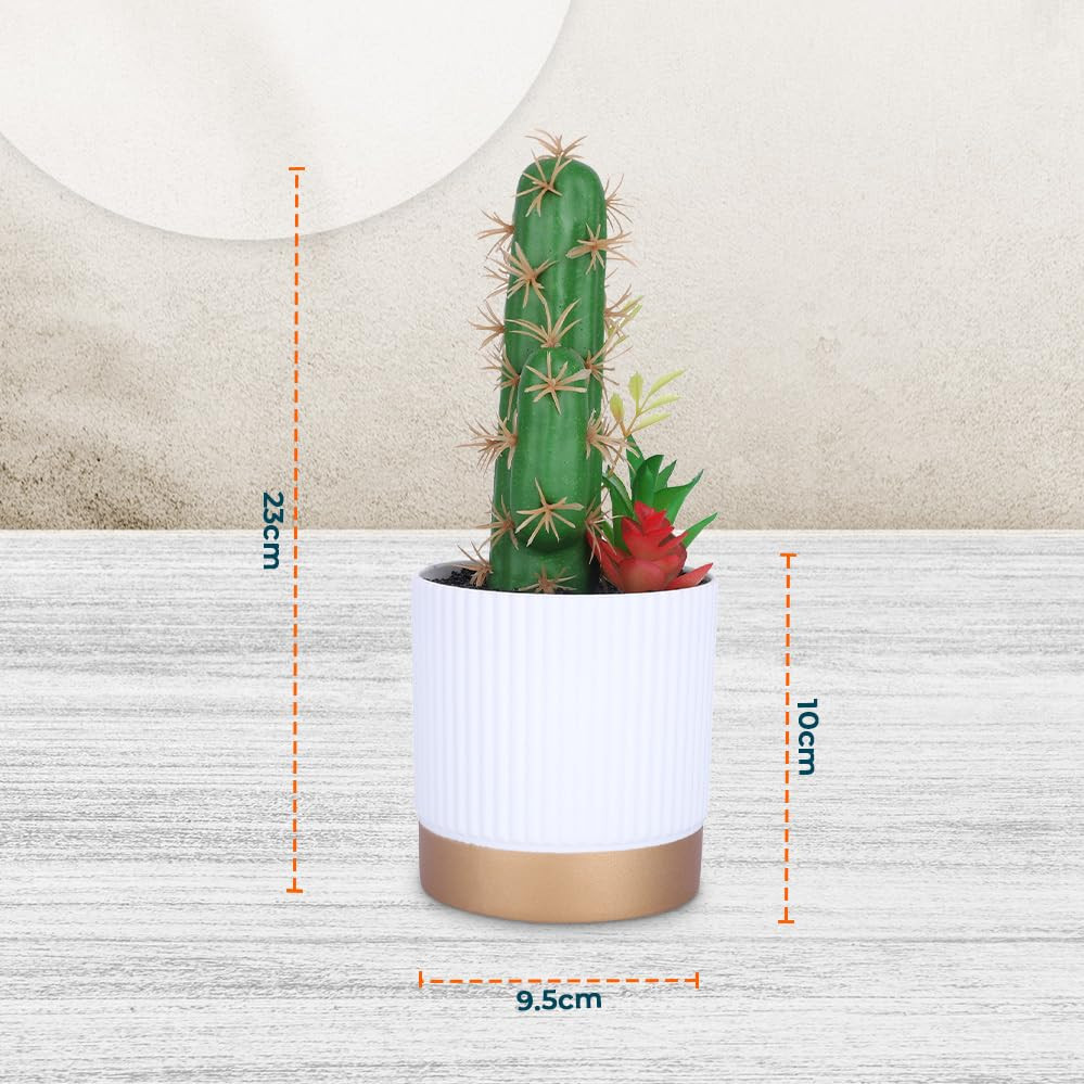 Kuber Industries Artificial Plants for Home DÃ©cor|Natural Looking Indoor Fake Plants with Pot|Artificial Flowers for Decoration (Green)