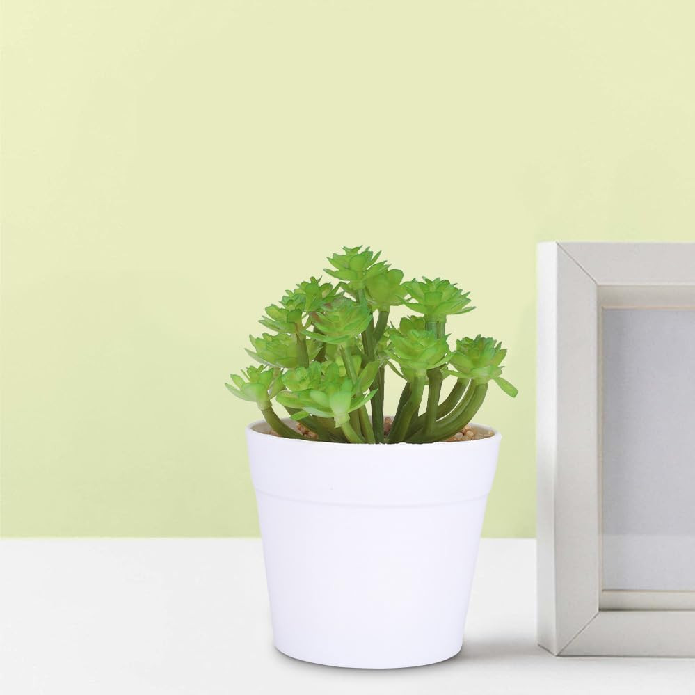 Kuber Industries Artificial Plants for Home DÃ©cor|Natural Looking Indoor Fake Plants with Pot|Artificial Flowers for Decoration (Green)