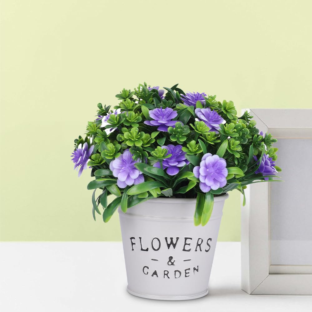 Kuber Industries Artificial Plants for Home DÃ©cor|Natural Looking Indoor Fake Plants with Pot|Artificial Flowers for Decoration (Lavender)