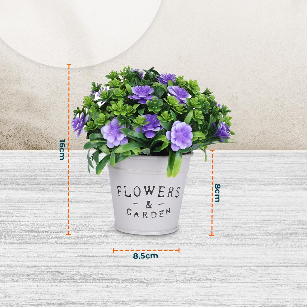 Kuber Industries Artificial Plants for Home DÃ©cor|Natural Looking Indoor Fake Plants with Pot|Artificial Flowers for Decoration (Lavender)