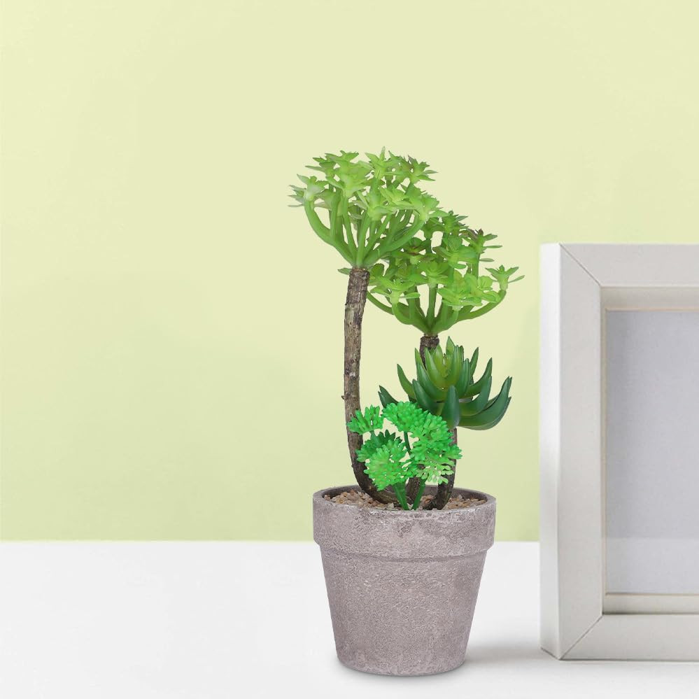 Kuber Industries Artificial Plants for Home DÃ©cor|Natural Looking Indoor Fake Plants with Pot|Artificial Flowers for Decoration (Green)