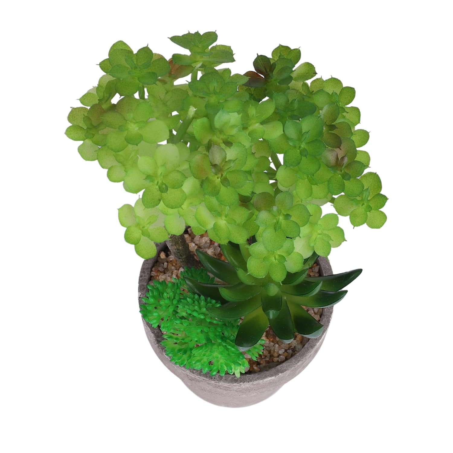 Kuber Industries Artificial Plants for Home DÃ©cor|Natural Looking Indoor Fake Plants with Pot|Artificial Flowers for Decoration (Green)