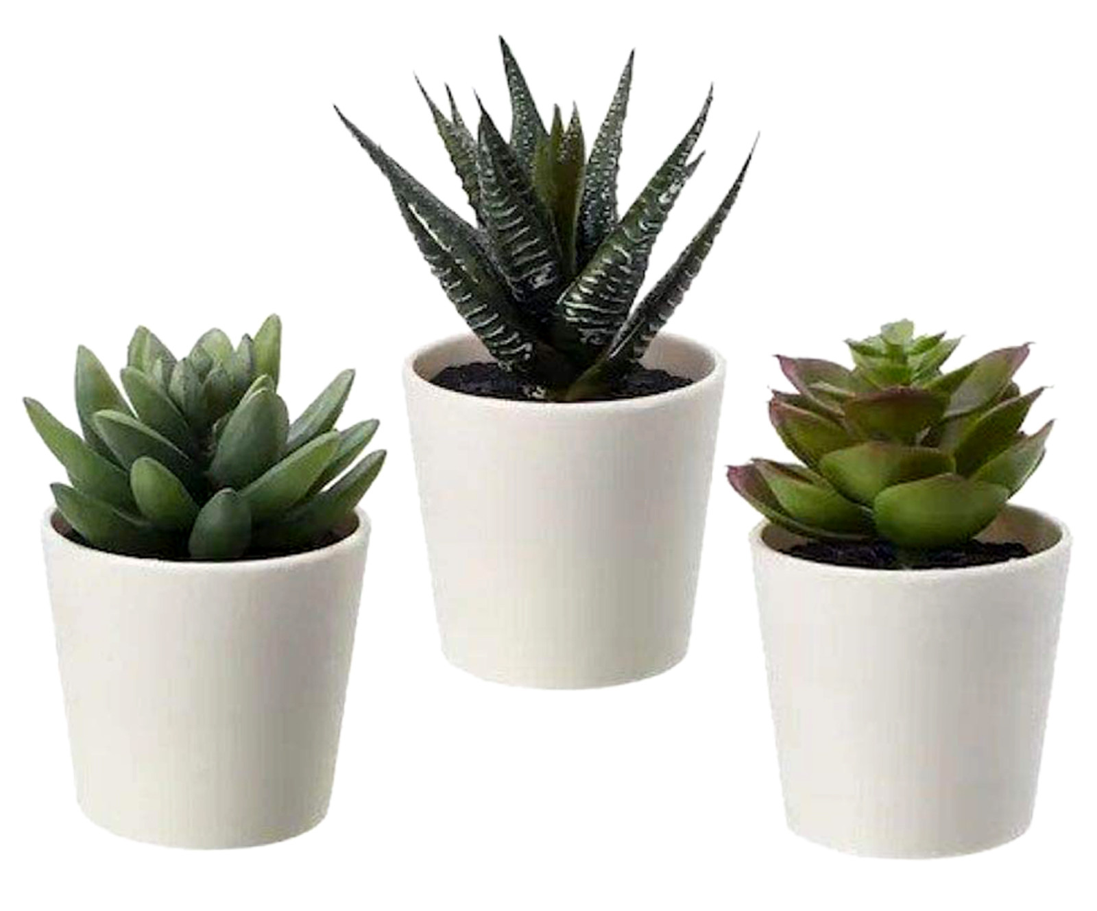 Kuber Industries Artificial Set of 3 Mini Realistic Fake Plants with Plastic Pots for Home and Office Decoration (Green)