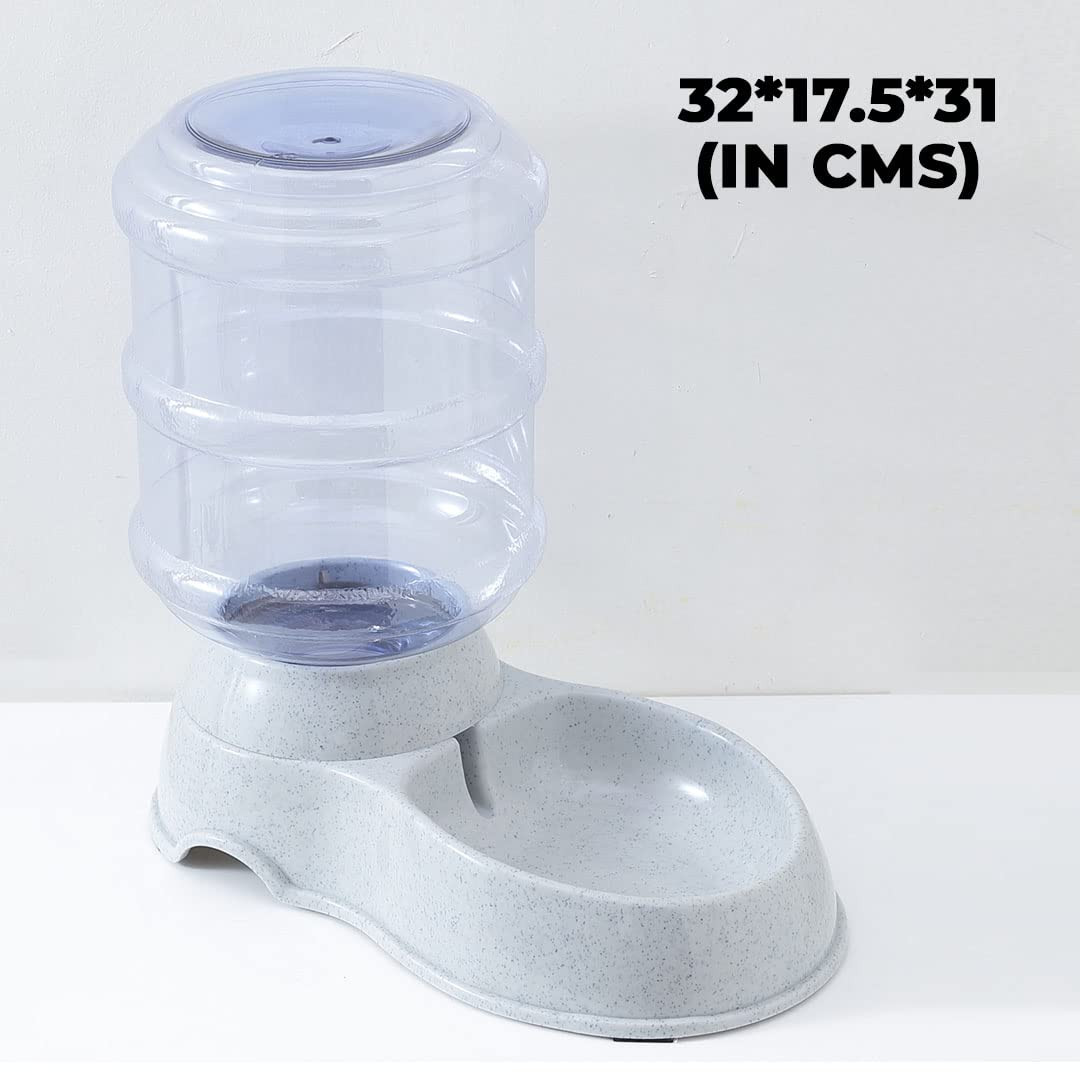 Kuber Industries Automatic Pet Water DispenserI3.5L|Self-Dispensing Gravity WatererIFor Cats, Dogs, Birds I Automatic Refillable I Reusable, Durable |Dog Accessories for Indoor & Outdoor|3500ML| Grey Grey