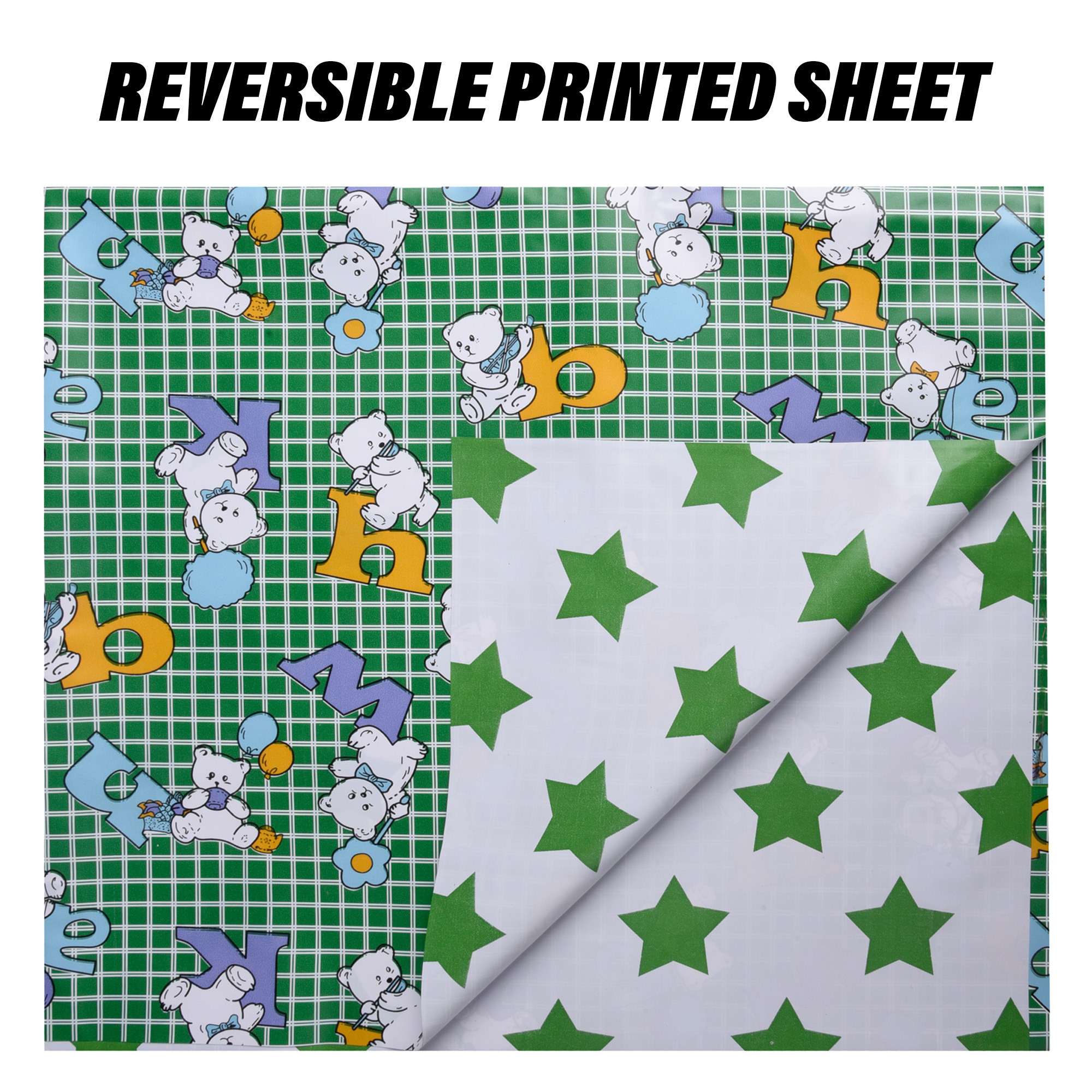 Kuber Industries Baby Sheet  Reversible Baby Plastic Sheet  Crib Sheet for Baby  Bed Wetting Protector Sheet  Baby Mattress Sheet for Baby  Toddler Bed Sheet  100x100 CM  Green