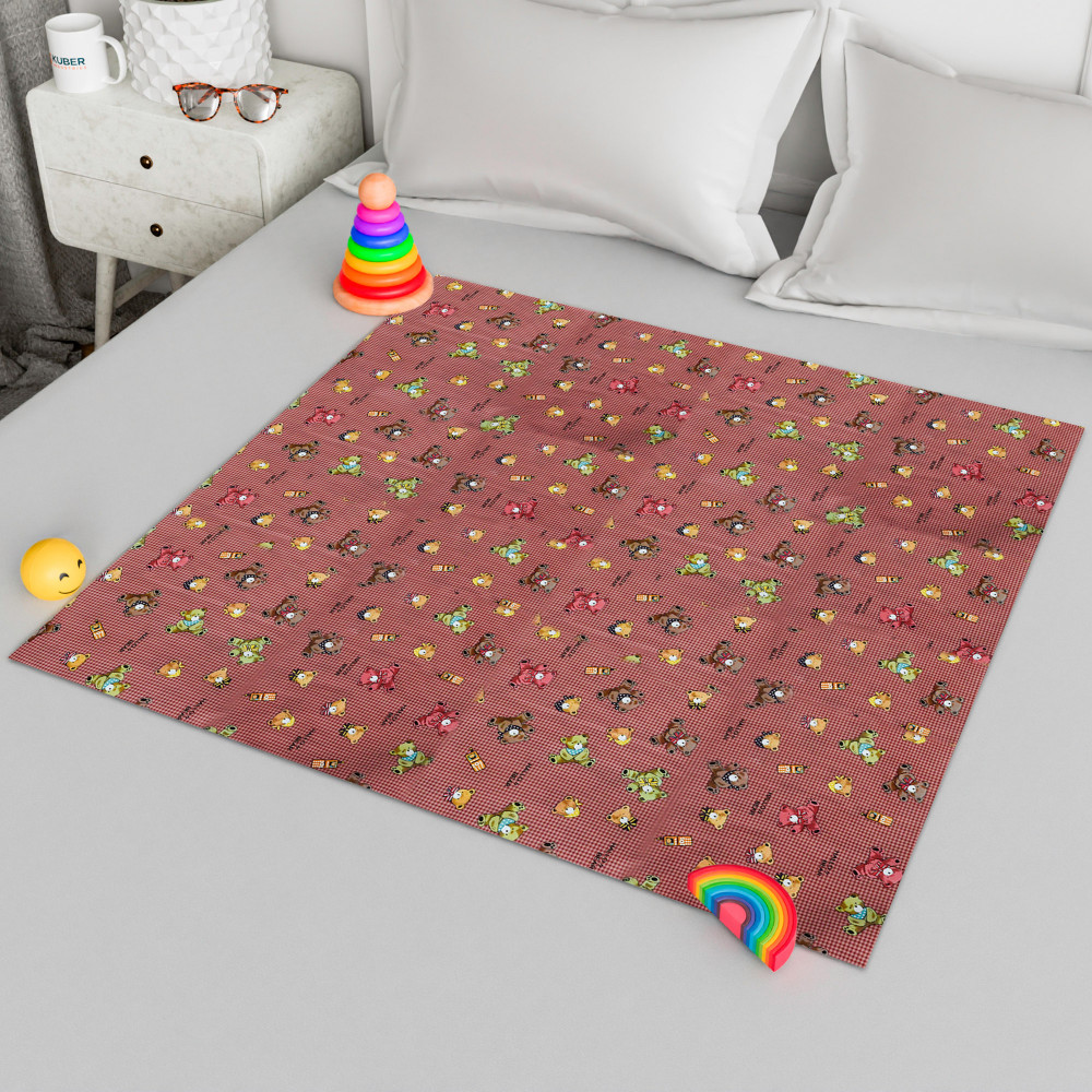 Kuber Industries Baby Sheet | Reversible Baby Plastic Sheet | Crib Sheet for Baby | Bed Wetting Protector Sheet | Baby Mattress Sheet for Baby | Toddler Bed Sheet | 100x100 CM | Maroon