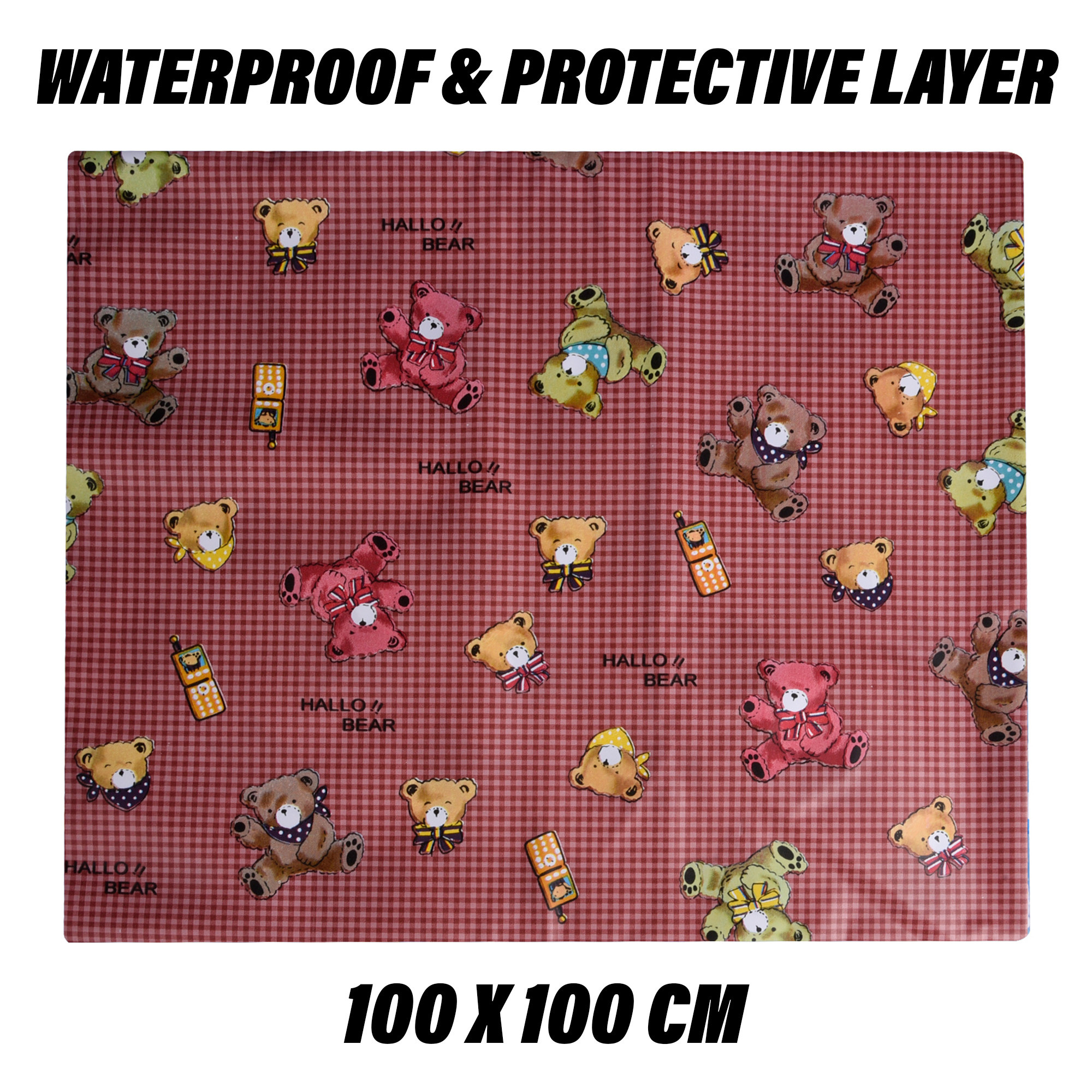 Kuber Industries Baby Sheet | Reversible Baby Plastic Sheet | Crib Sheet for Baby | Bed Wetting Protector Sheet | Baby Mattress Sheet for Baby | Toddler Bed Sheet | 100x100 CM | Maroon