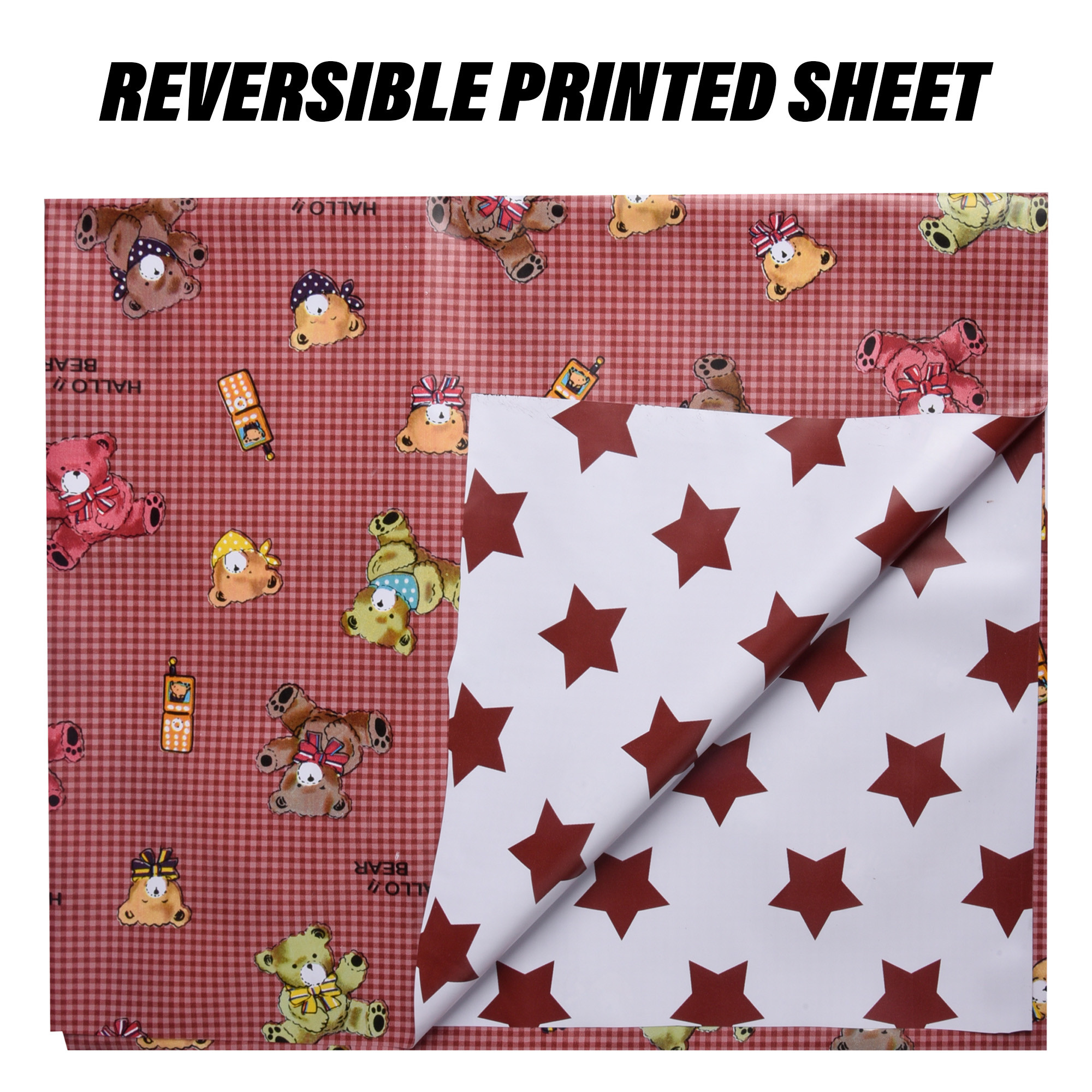 Kuber Industries Baby Sheet | Reversible Baby Plastic Sheet | Crib Sheet for Baby | Bed Wetting Protector Sheet | Baby Mattress Sheet for Baby | Toddler Bed Sheet | 100x100 CM | Maroon