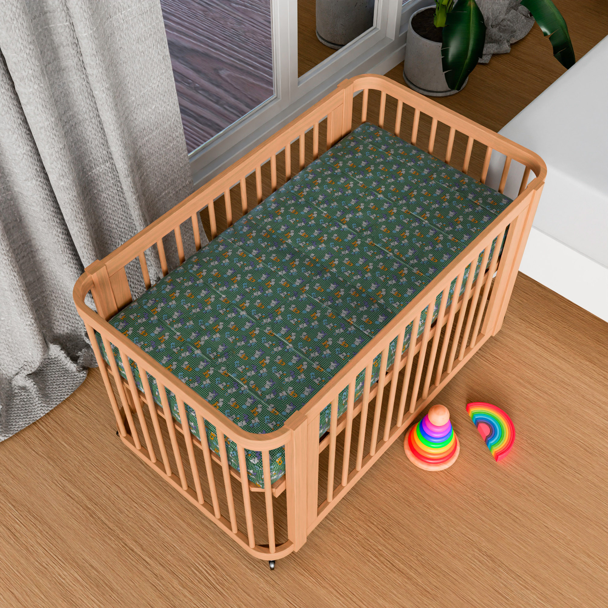 Kuber Industries Baby Sheet | Reversible Baby Plastic Sheet | Crib Sheet for Baby | Bed Wetting Protector Sheet | Baby Mattress Sheet for Baby | Toddler Bed Sheet | 100x100 CM | Green