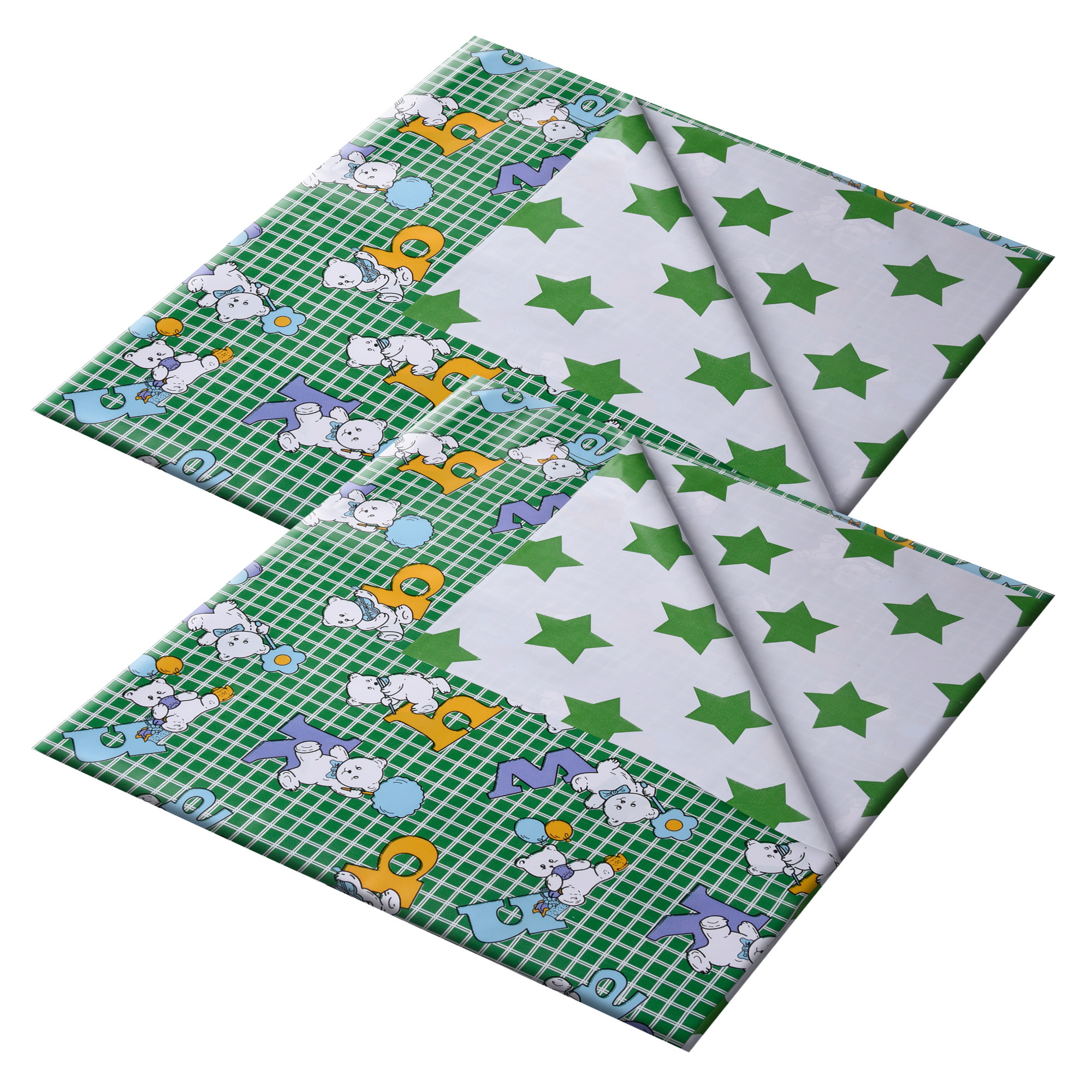 Kuber Industries Baby Sheet | Reversible Baby Plastic Sheet | Crib Sheet for Baby | Bed Wetting Protector Sheet | Baby Mattress Sheet for Baby | Toddler Bed Sheet | 100x100 CM | Green