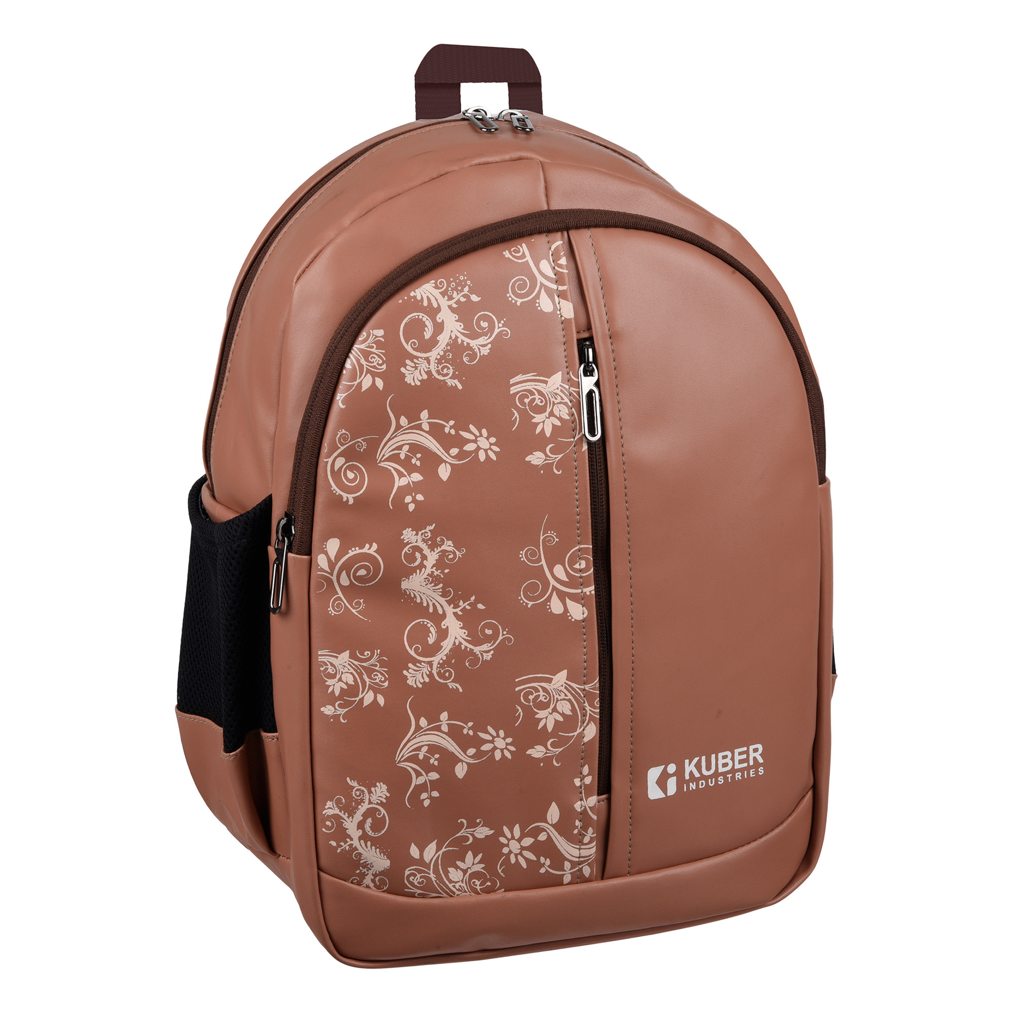 Kuber Industries Backpack  School Backpack for Kids  Collage Backpack  School Bag for Boys  Girls  3 Compartments Mini Backpack  Half Print School Bag  Beige