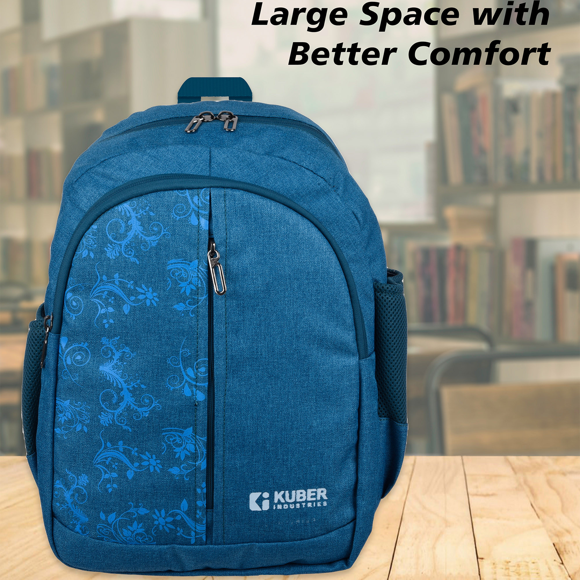 Kuber Industries Backpack  School Backpack for Kids  Collage Backpack  School Bag for Boys  Girls  3 Compartments Mini Backpack  Half Print School Bag  Green