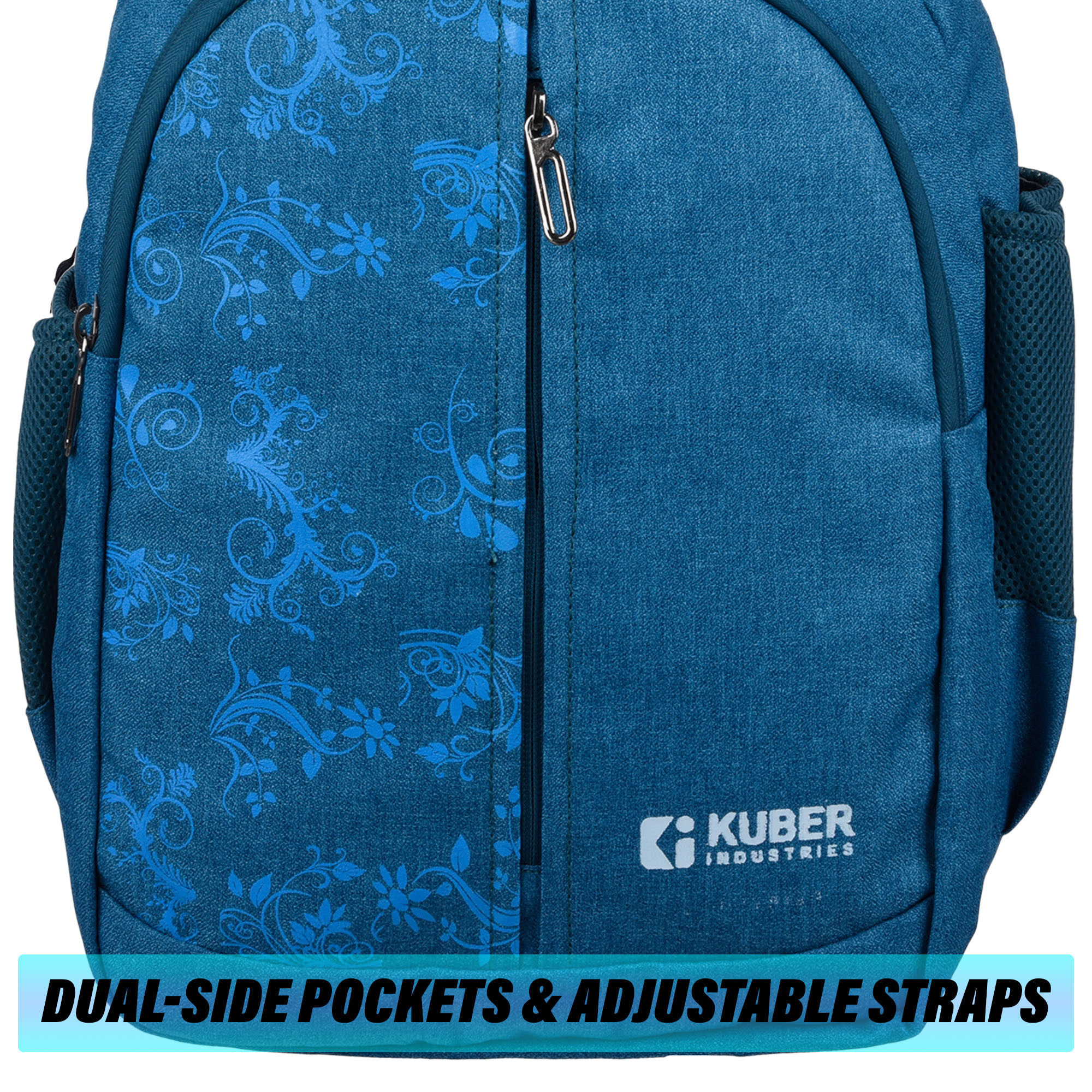Kuber Industries Backpack | School Backpack for Kids | Collage Backpack | School Bag for Boys & Girls | 3 Compartments Mini Backpack | Half Print School Bag | Green