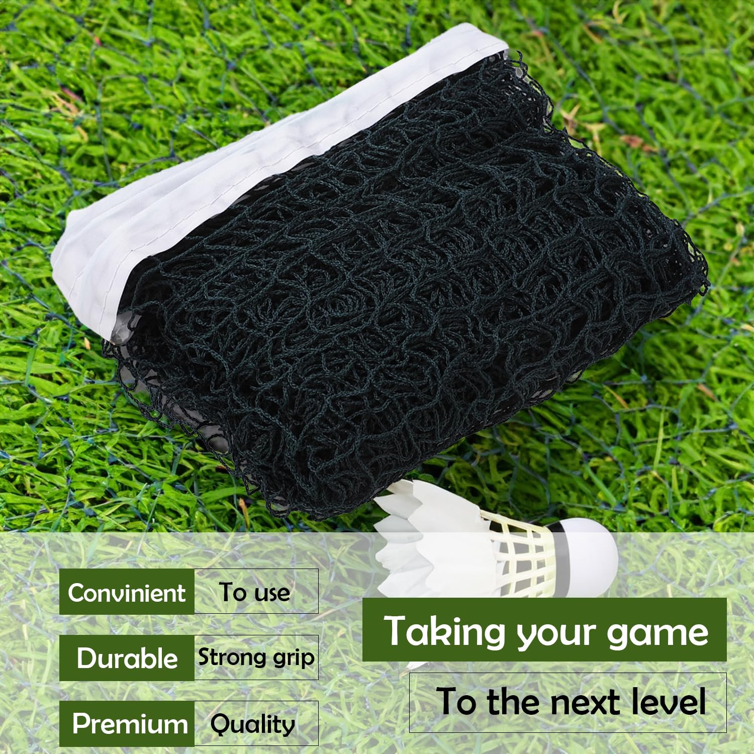 Kuber Industries Badminton Net|Nylon Net for Tournament, Sports Coaching|Shuttle Net Indoor, Outdoor (Dark Green)