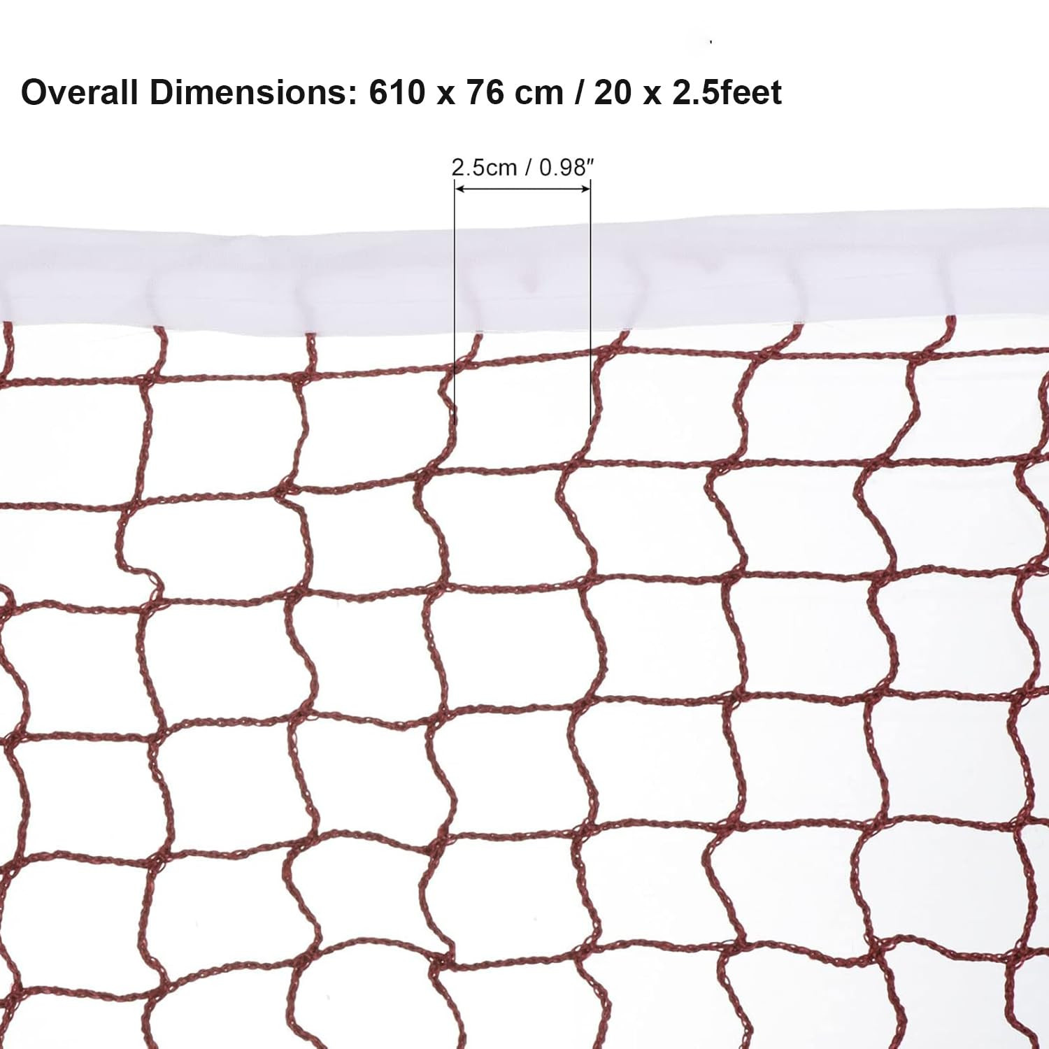 Kuber Industries Badminton Net|Nylon Net for Tournament, Sports Coaching|Shuttle Net Indoor, Outdoor (Wine Red)