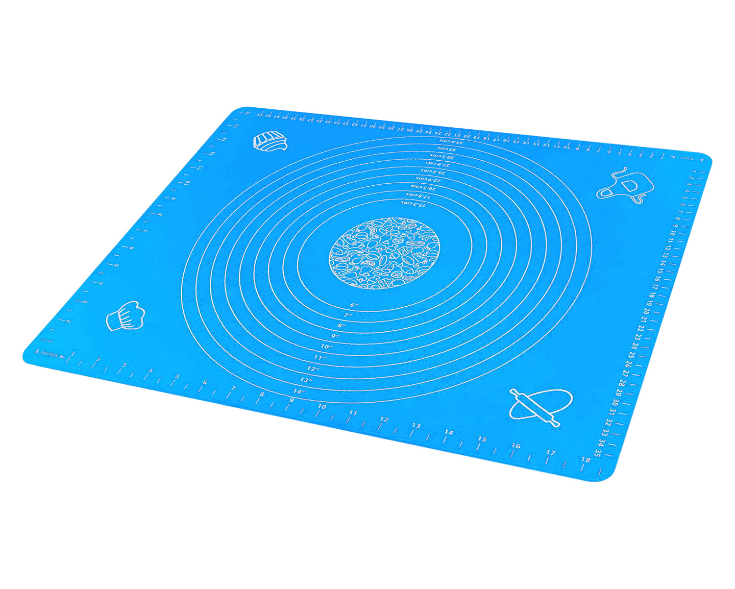 Kuber Industries Baking Mat|Silicone Non-Stick Stretchable Kneading Mat|Fondant Rolling Mat For Kitchen,Roti,Chapati,Cake,19 x 16 Inche (Sky Blue)