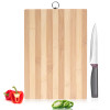 Bamboo Vegetable Chopping Board Wood | Lightweight Wooden Cutting Board for Kitchen | Slicing Meat, Fruits &amp; Cheese Knife Friendly Chooper Board with Hanging Ring | CX-11 | Brown