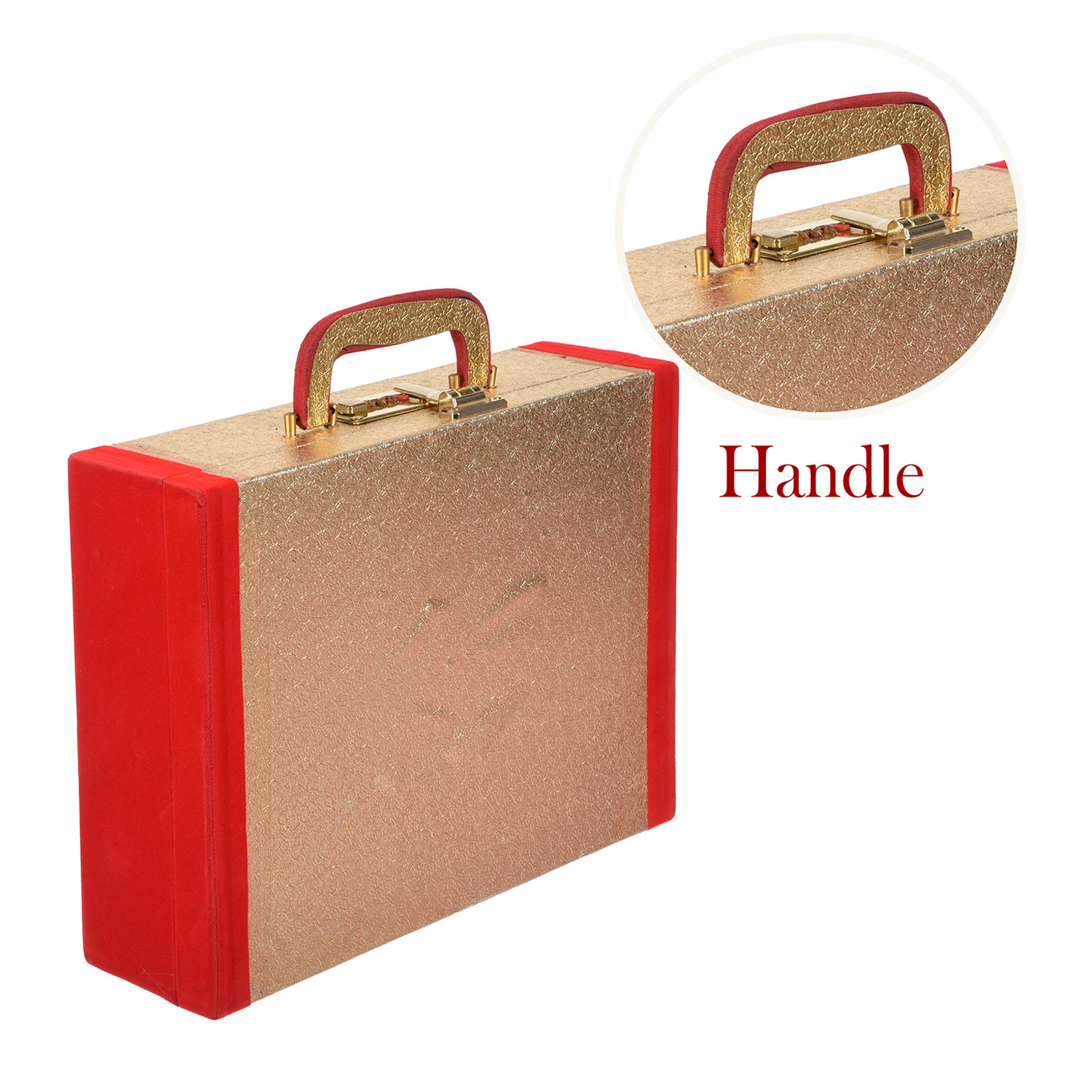 Kuber Industries Bangle Box | Jewellery Gifts Organizer | Bangle Box for Women | 3 Roll Golden Regzine with Side Velvet Lock Bangle Box | Golden