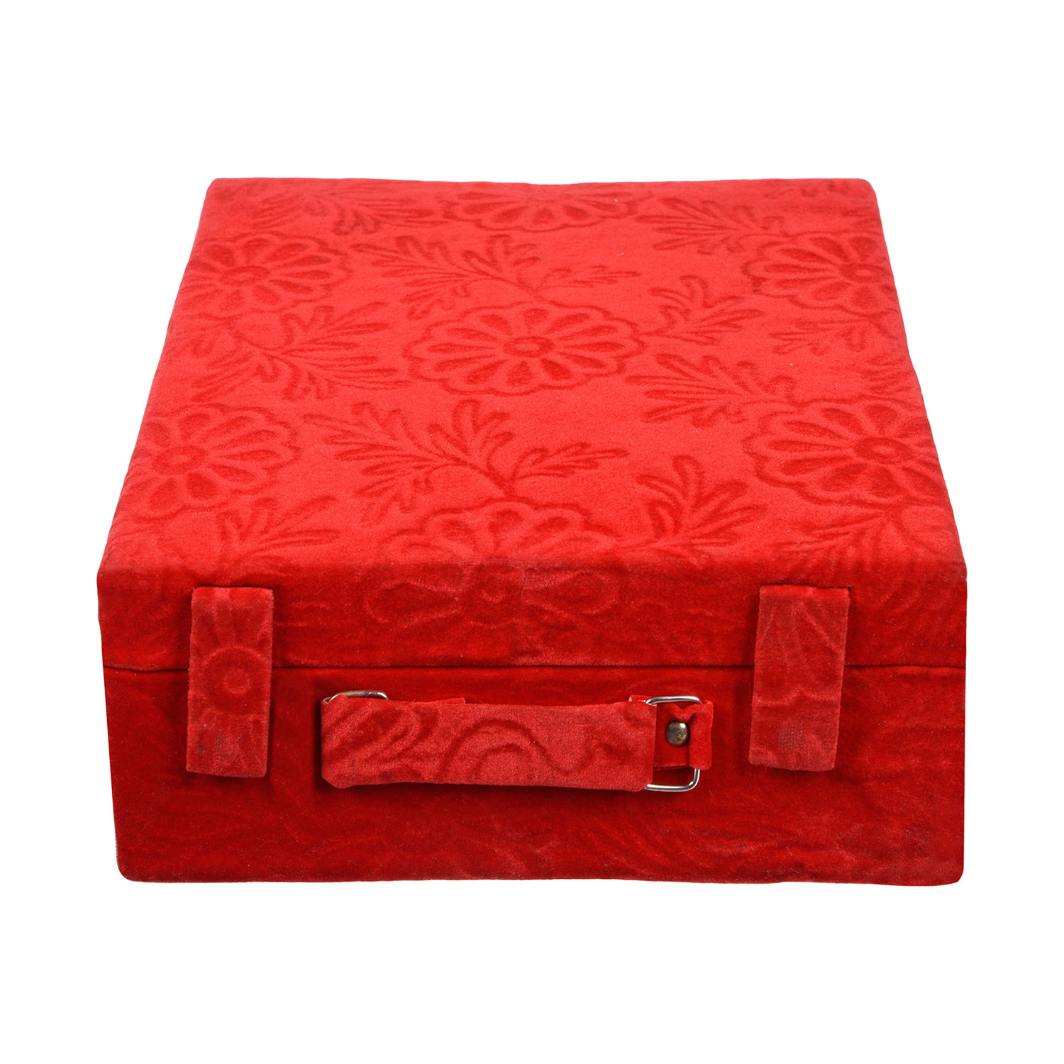 Kuber Industries Bangle Box | Velvet Jewellery Gifts Organizer | Bracelet Organizer for Women | Bangle Box for Women | Self Cut Work |4 Rod Bangle Organizer | Red