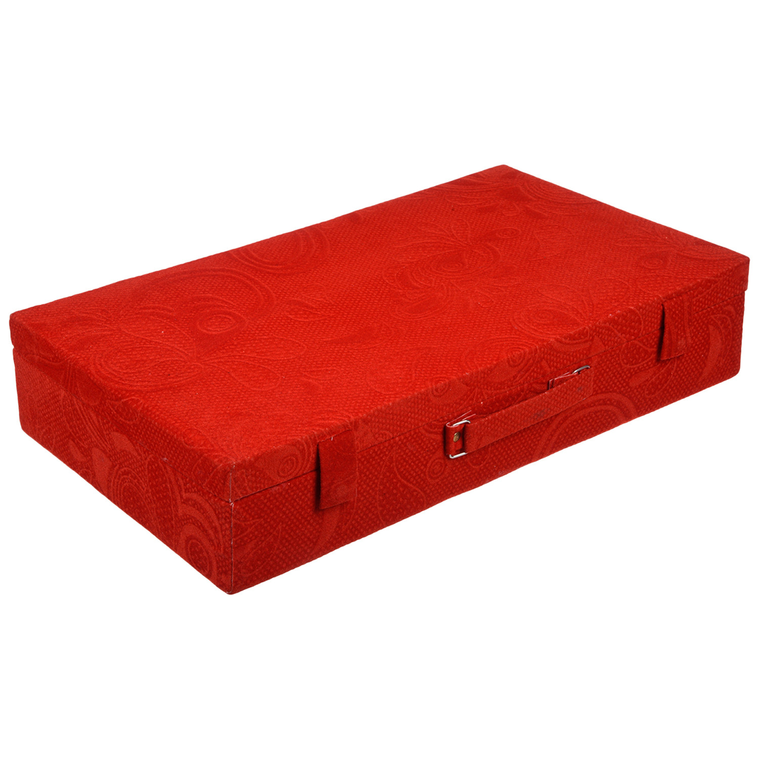 Kuber Industries Bangle Box | Velvet Jewellery Gifts Organizer | Bracelet Organizer for Women | Bangle Box for Women | Self Cut Work |6 Rod Bangle Organizer | Red