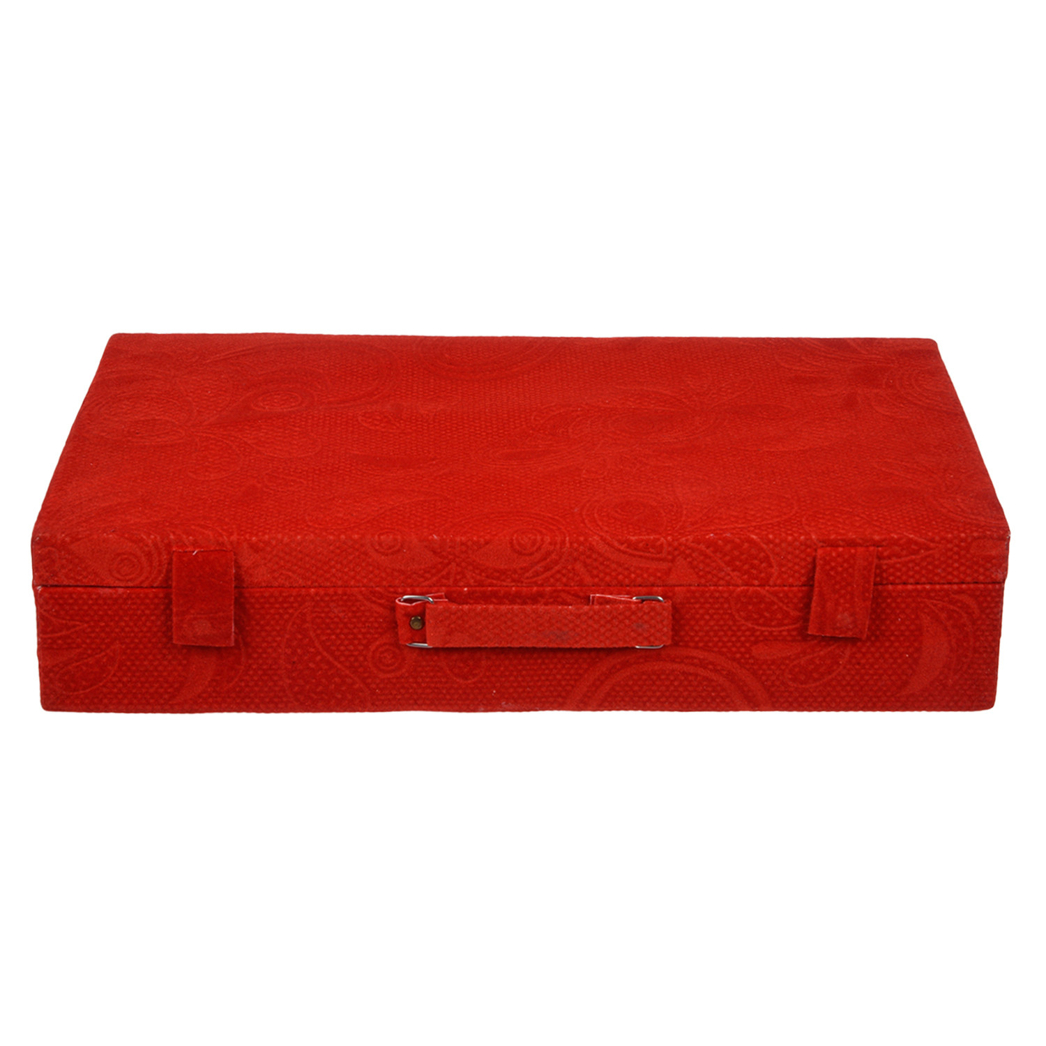 Kuber Industries Bangle Box | Velvet Jewellery Gifts Organizer | Bracelet Organizer for Women | Bangle Box for Women | Self Cut Work |6 Rod Bangle Organizer | Red