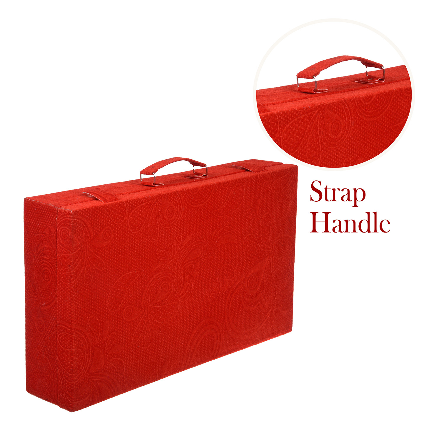 Kuber Industries Bangle Box | Velvet Jewellery Gifts Organizer | Bracelet Organizer for Women | Bangle Box for Women | Self Cut Work |6 Rod Bangle Organizer | Red
