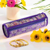 Bangles Organisers Storage Box with 10 Compartments | Gold Jewellery Pouch &amp; Chudi Case Holder for Women | Printed -Purple