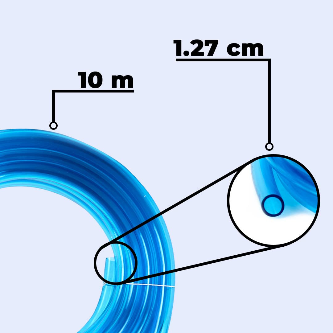Kuber Industries Basic PVC Water Pipe 10 Meter  Multi-Utility Water Pipe for Garden Car Cleaning  Pet Cleaning  Durable Light Weight  Flexible Hose Pipe for Gardening  Blue 