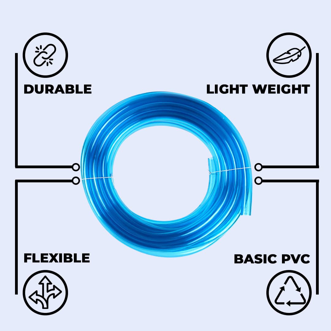 Kuber Industries Basic PVC Water Pipe 10 Meter  Multi-Utility Water Pipe for Garden Car Cleaning  Pet Cleaning  Durable Light Weight  Flexible Hose Pipe for Gardening  Blue 