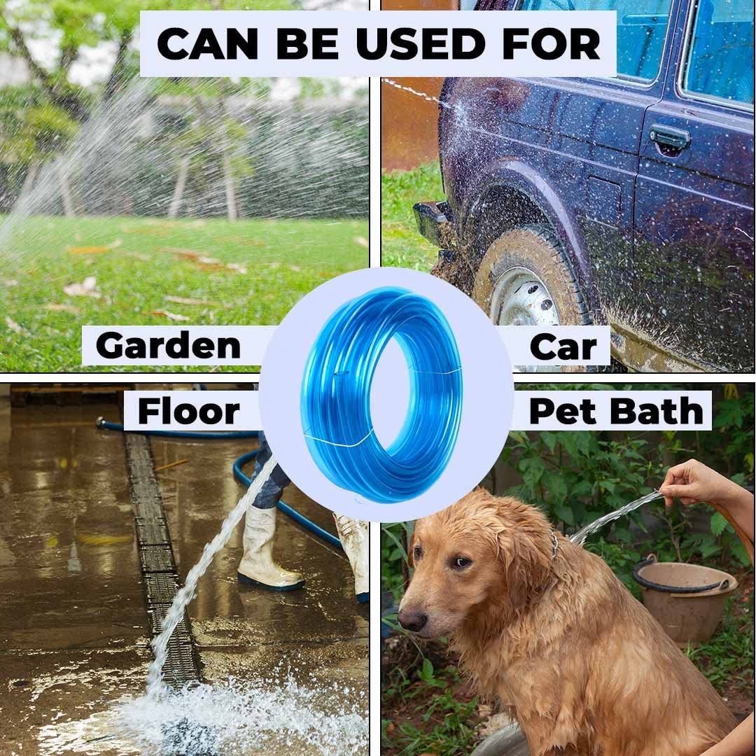 Kuber Industries Basic PVC Water Pipe 10 Meter  Multi-Utility Water Pipe for Garden Car Cleaning  Pet Cleaning  Durable Light Weight  Flexible Hose Pipe for Gardening  Blue 
