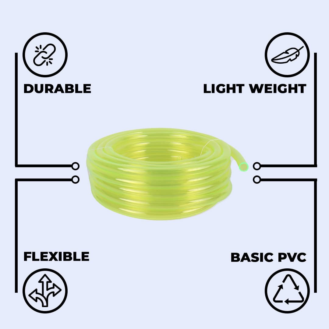 Kuber Industries Basic PVC Water Pipe 10 Meter | Multi-Utility Water Pipe for Garden, Car Cleaning & Pet Cleaning | Durable, Light Weight, & Flexible Hose Pipe for Gardening | Yellow |