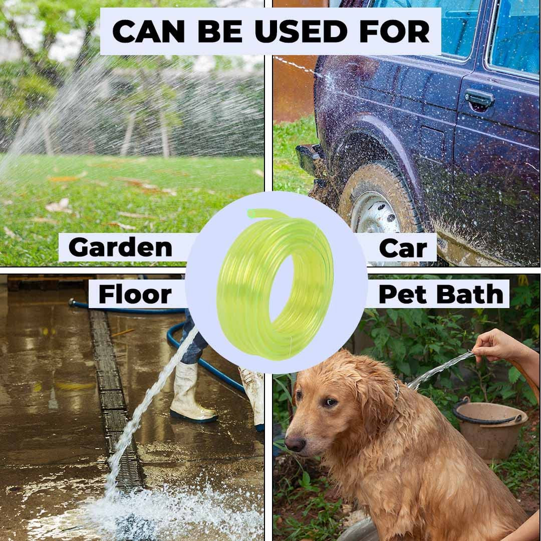 Kuber Industries Basic PVC Water Pipe 10 Meter | Multi-Utility Water Pipe for Garden, Car Cleaning & Pet Cleaning | Durable, Light Weight, & Flexible Hose Pipe for Gardening | Yellow |