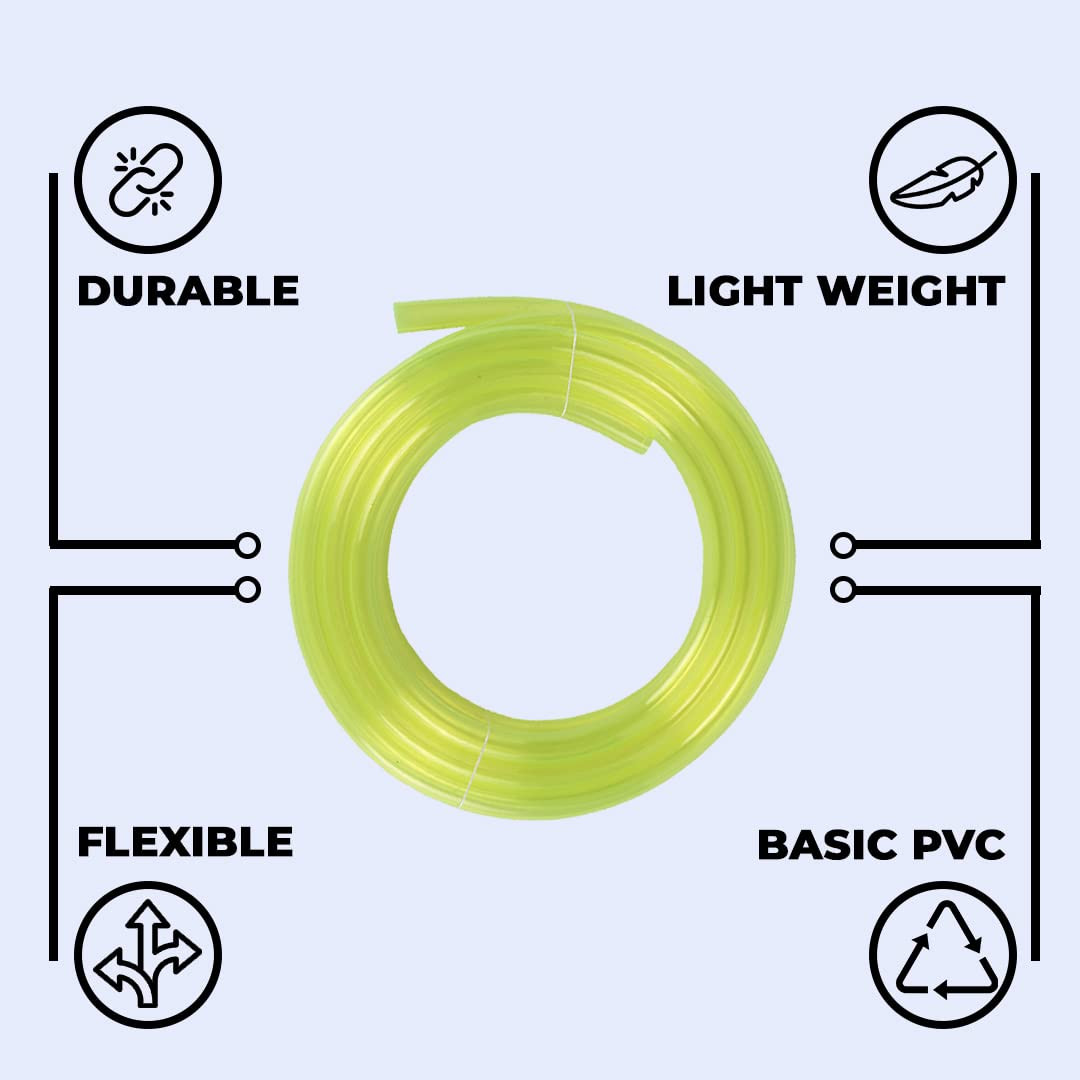 Kuber Industries Basic PVC Water Pipe 5 Meter | Multi-Utility Water Pipe for Garden, Car Cleaning & Pet Cleaning | Durable, Light Weight, & Flexible Hose Pipe for Gardening | Yellow |