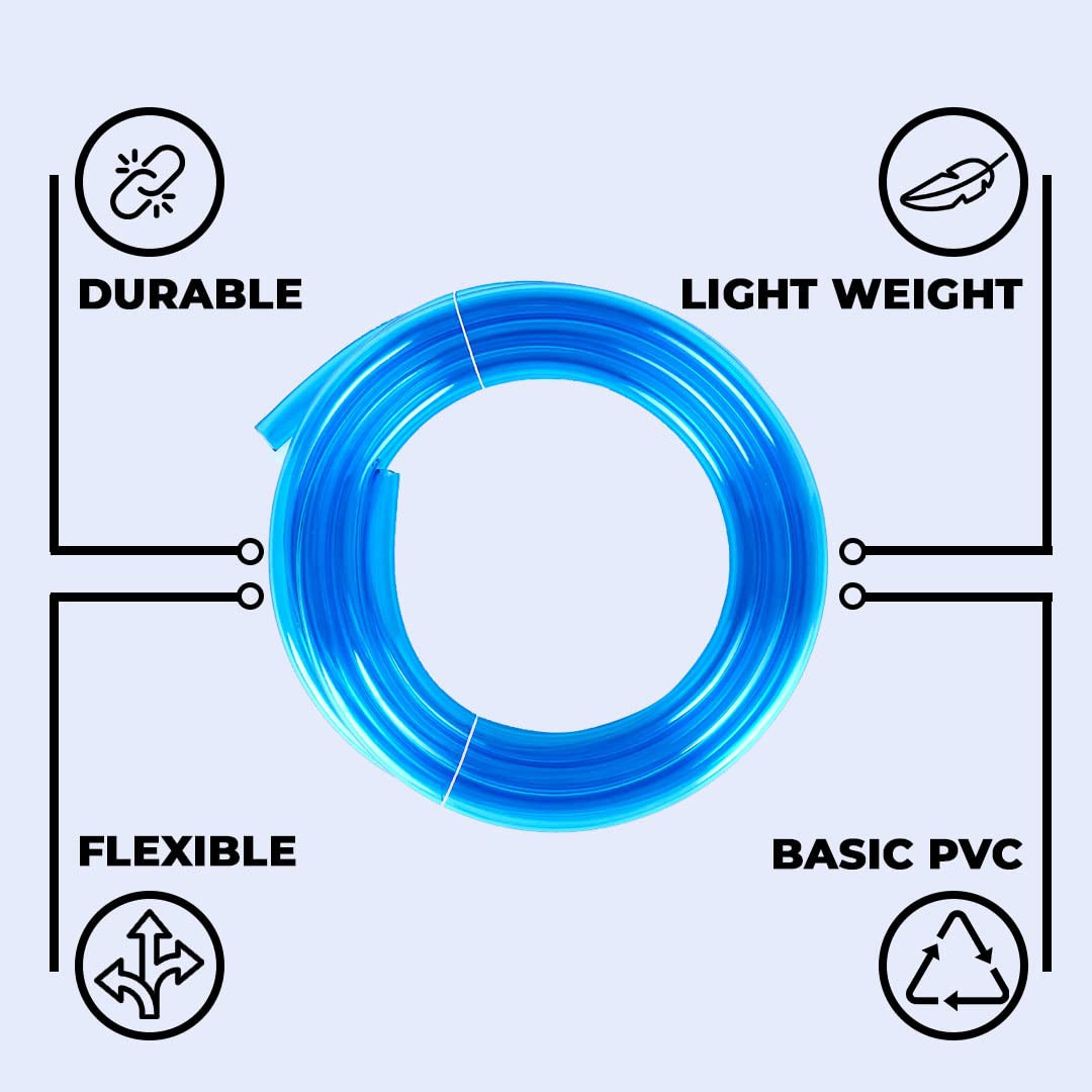 Kuber Industries Basic PVC Water Pipe 5 MeterMulti-Utility Water Pipe for Garden Car Cleaning  Pet CleaningLight Weight  Flexible Hose Pipe for GardeningBlue 