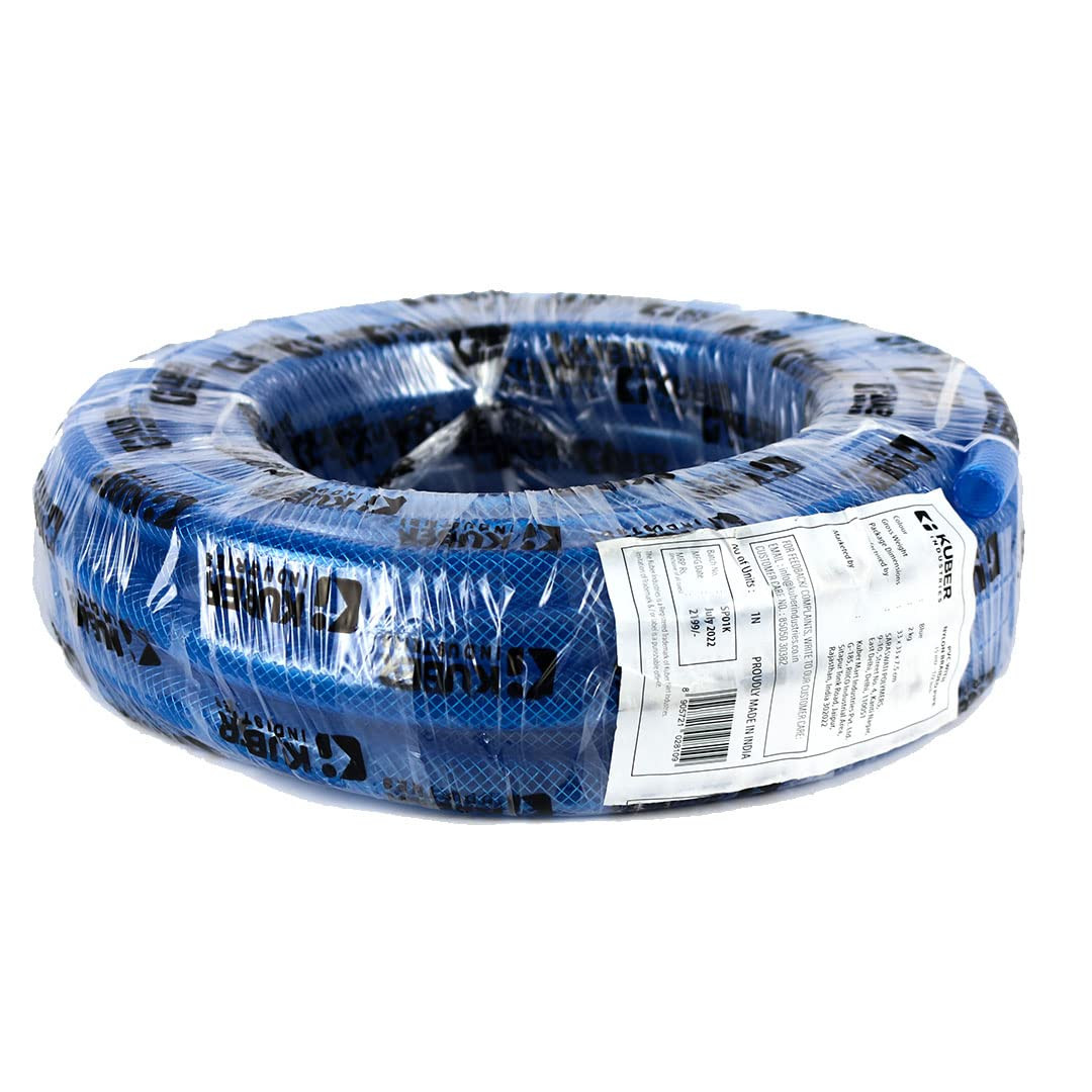 Kuber Industries Basic PVC with Nylon Braided Water Pipe 10 Meter | Water Pipe for Garden, Car & Pet Cleaning | Easy to Use, & Leak Proof Hose Pipe | Blue