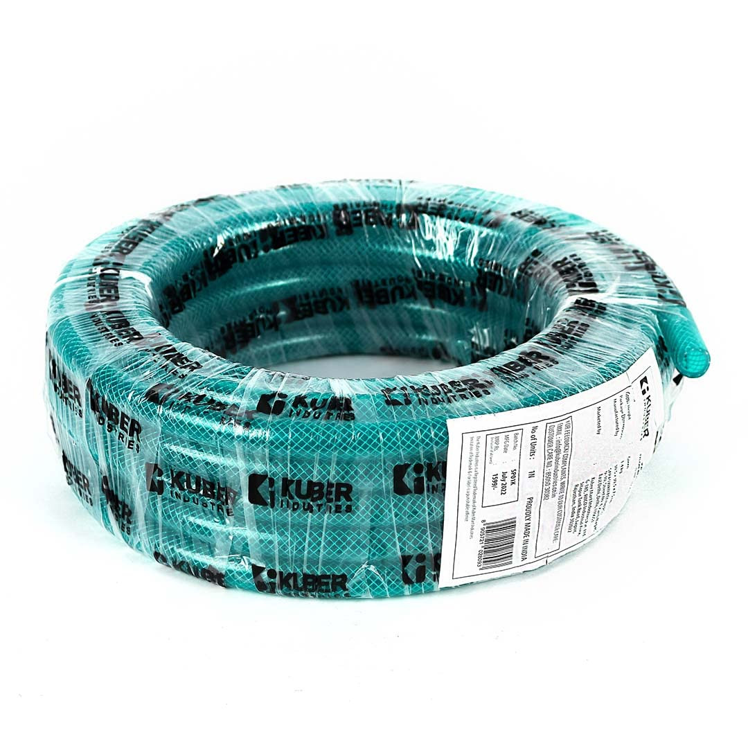 Kuber Industries Basic PVC with Nylon Braided Water Pipe 10 Meter|Multi-Utility Water Pipe for Garden, Car Cleaning & Pet Cleaning|Heavy Duty & Leak Proof Hose Pipe |Green |